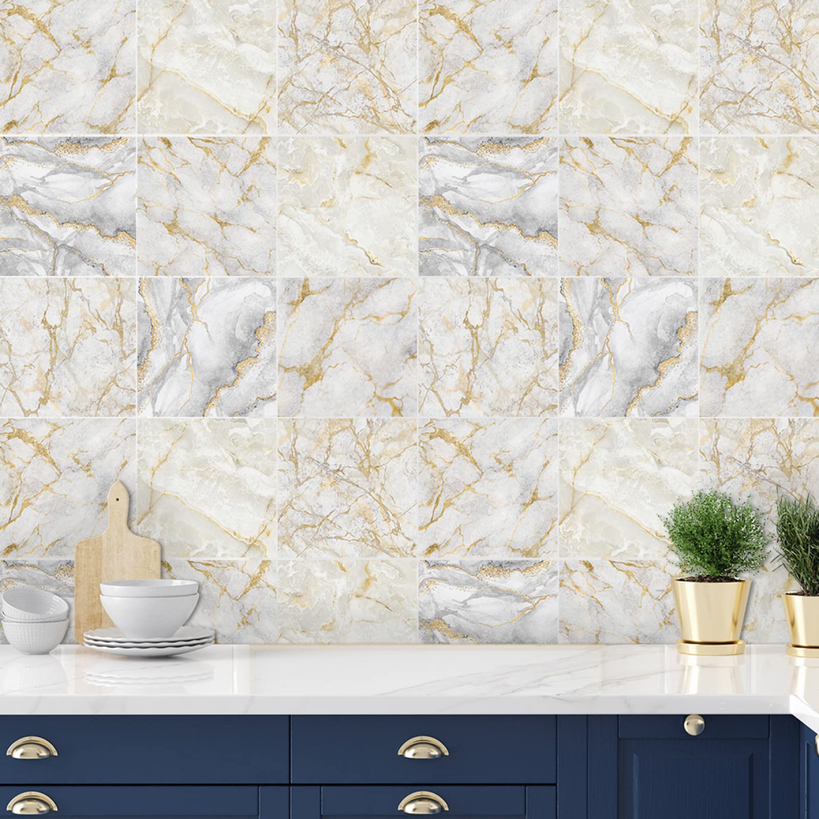 Azulejos Adhesivos Vieshful 30x60cm – Imitación Mármol, Impermeables Y Fáciles De Pegar (¡sin Obras!)