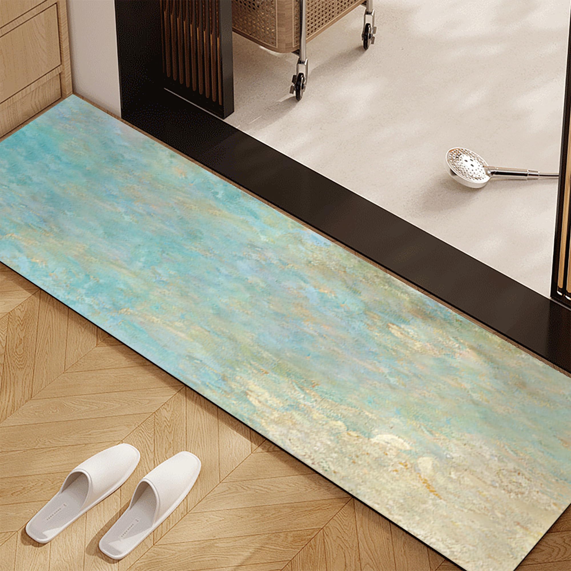 Tappeto Bagno 50x80cm,Diatomite Tappeto Antiscivolo,Tappeto Doccia Super Assorbente,Tappeti Cucina Lavabile per Cucine,Scrivanie,Bagni (Multicolore D)