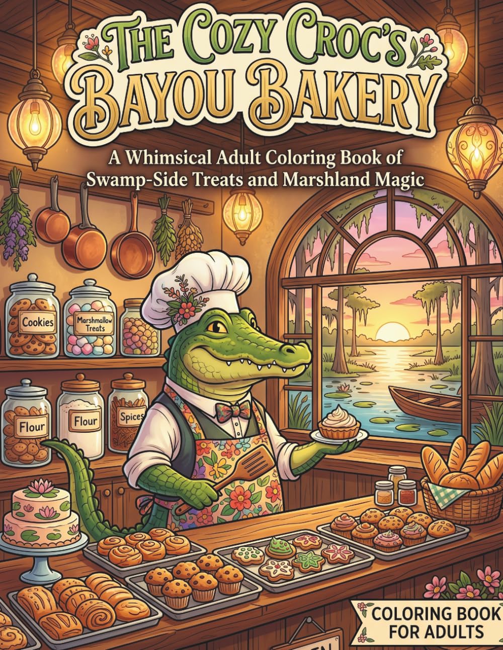Cozy Crocodile Coloring Book for Adults: Relaxing Hygge Animal Scenes for Stress Relief, Mindfulness & Calm Living