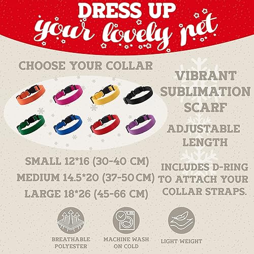 Miniatura 6 de Bandanas de Navidad personalizadas para perro con cuello ajustable 3 tamaños 10 diseños bufanda personalizada para perro con nombre