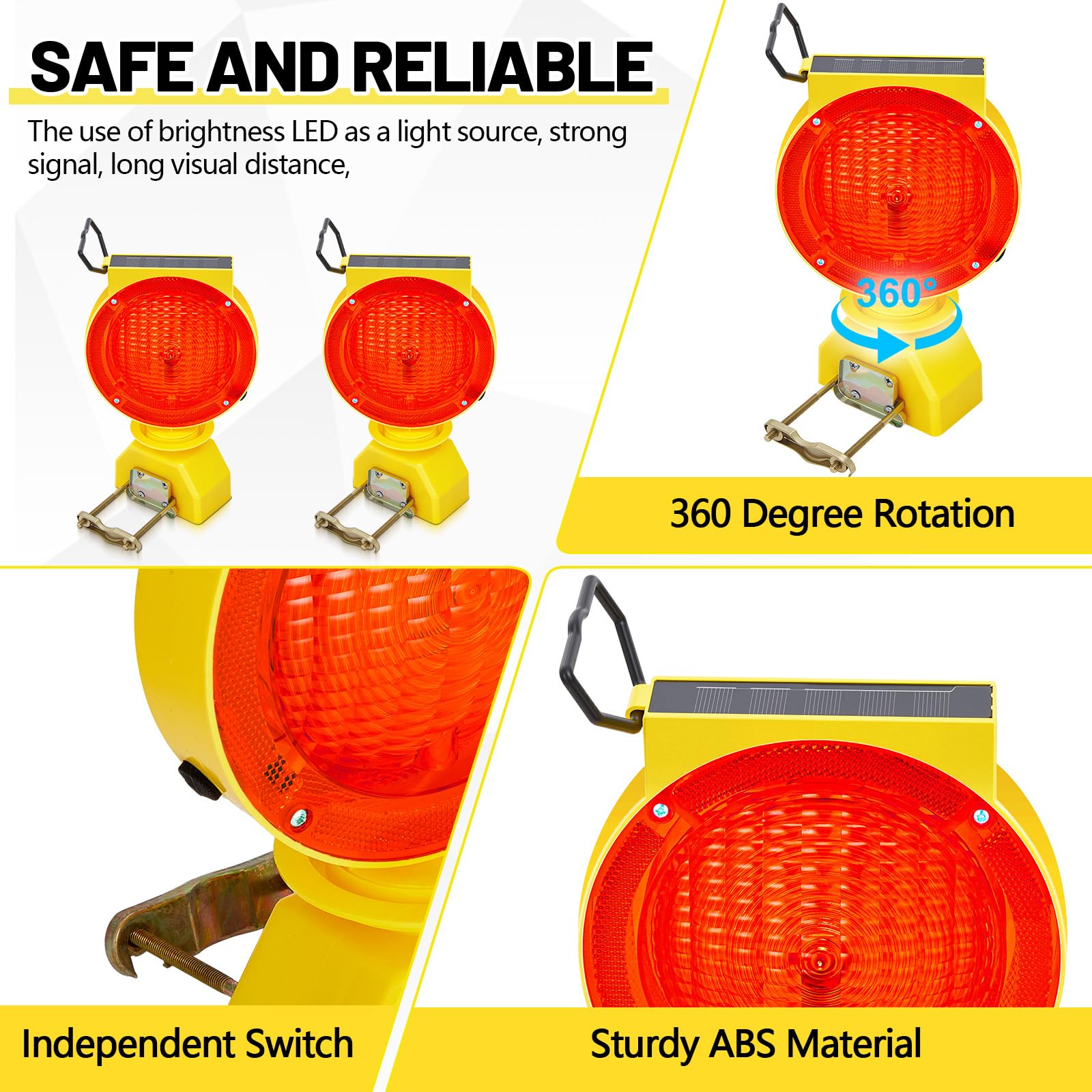Solar Traffic Lights - Red Warning Lights -5 Solar Traffic Lights - Red Warning Lights -5