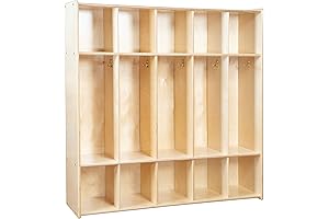 5 Section Montessori Coat Locker & Backpack Hanger for Daycares and Classrooms