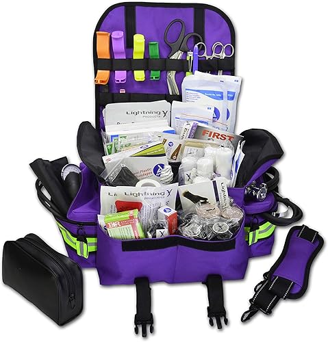Pequeño botiquín Lightning X de primeros auxilios EMS EMT, para traumatismos, Púrpura