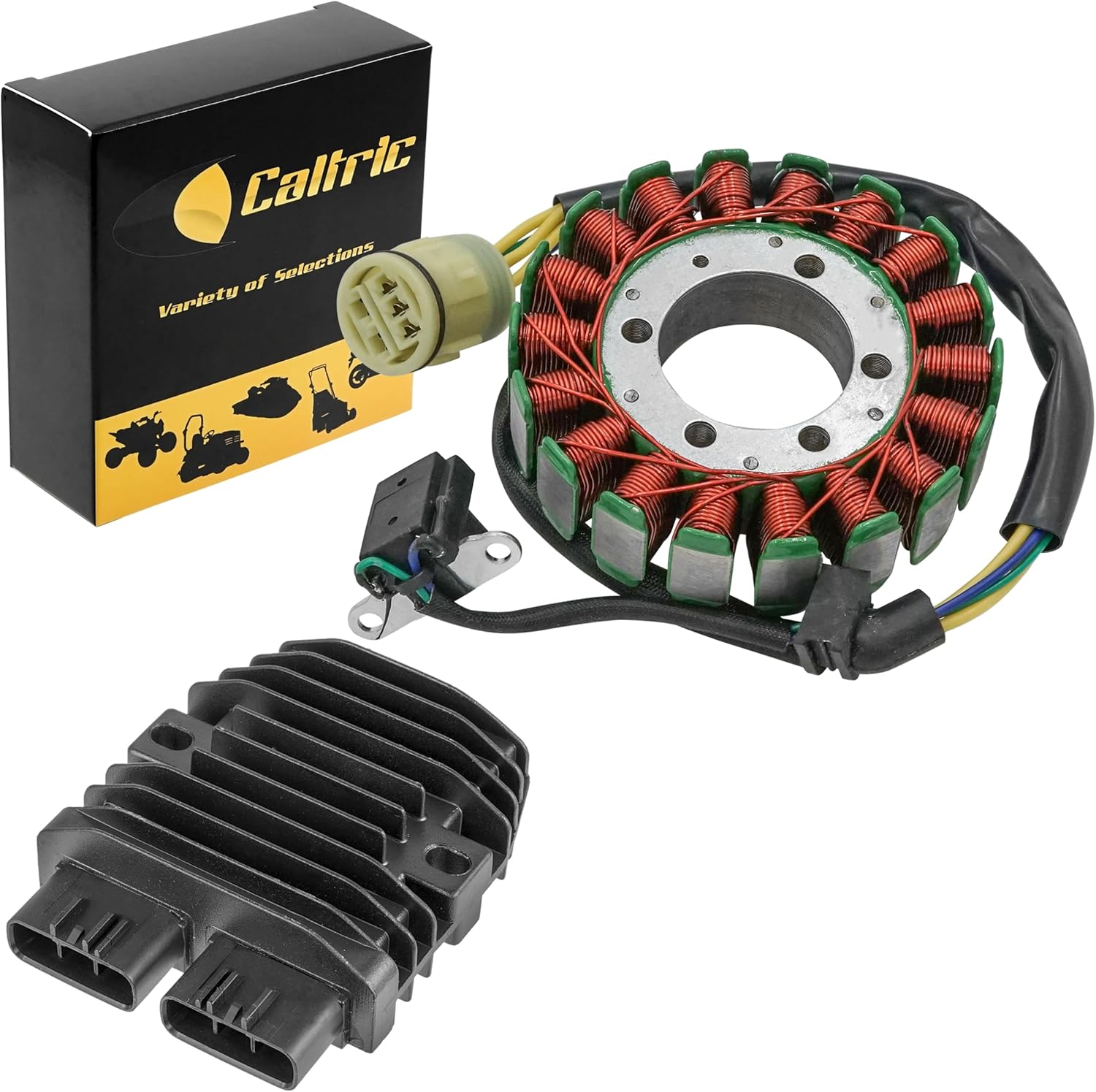 Caltric Stator and Regulator Rectifier Compatible With Honda Trx420 Fa Fpa Rancher 420 4X4 2009-2014