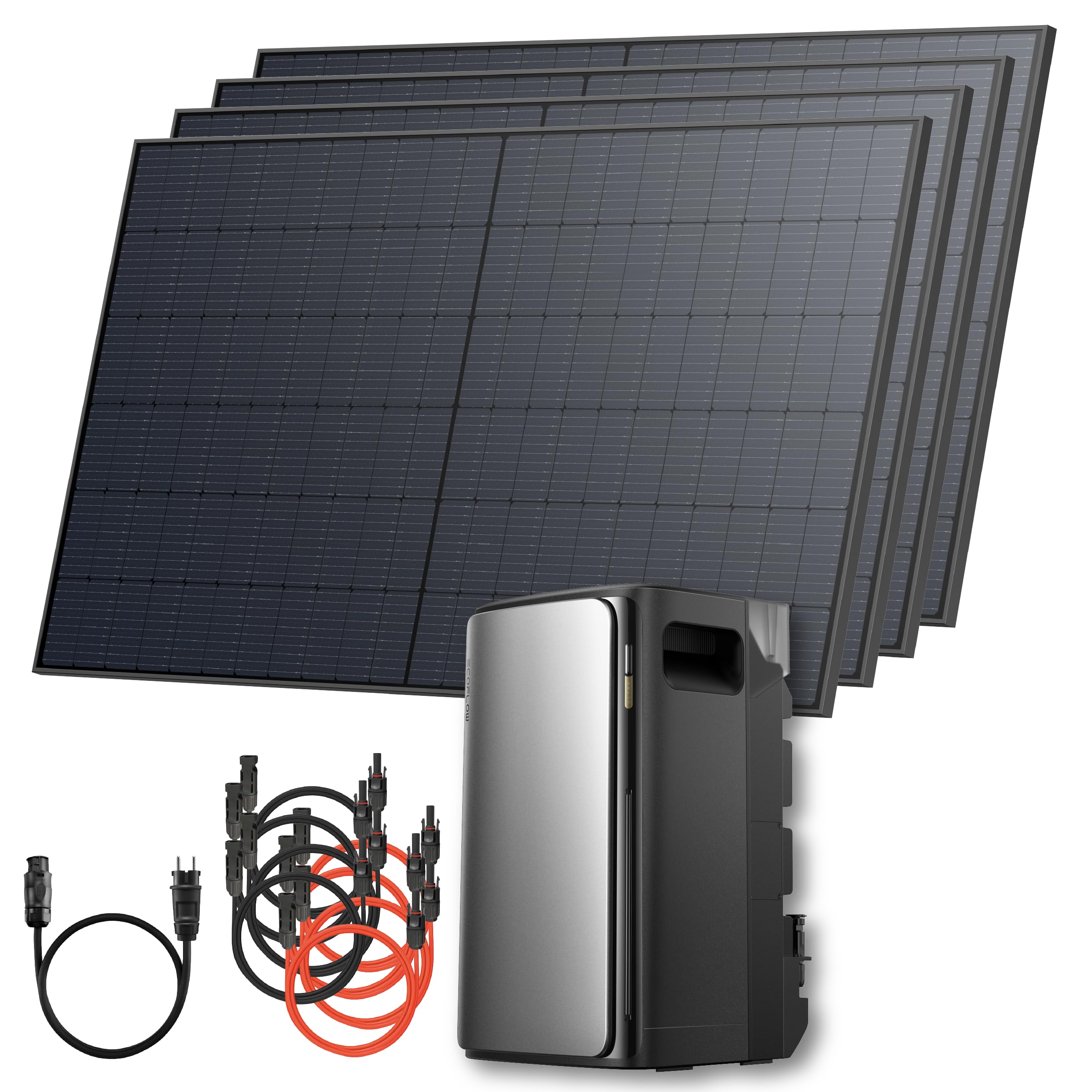Solarway® 2000Wp Balkonkraftwerk - 1,9kWh EcoFlow Stream Ultra Speicher - komplette Solaranlage