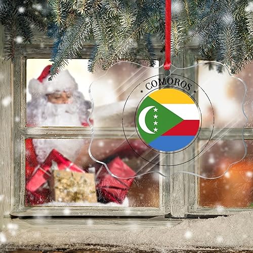 Vista 69 de Guatemala - Adornos acrílicos de Navidad, regalo de recuerdo de ciudad patriótica, adorno para árbol de Navidad, bandera nacional de Guatemala