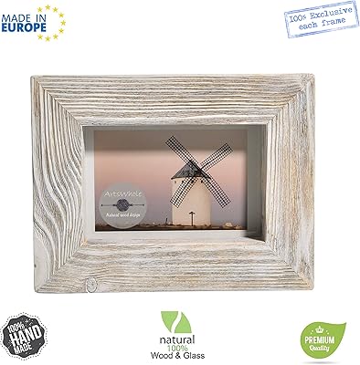 Amazon Com Artswhole White Rustic Picture Frame 7x9 Natural Solid Distressed Barn Wood 1 6 Premium Quality Reclaimed Wooden Photo Frame Wall Mounting Or Tabletop Display Real Glass 4x6