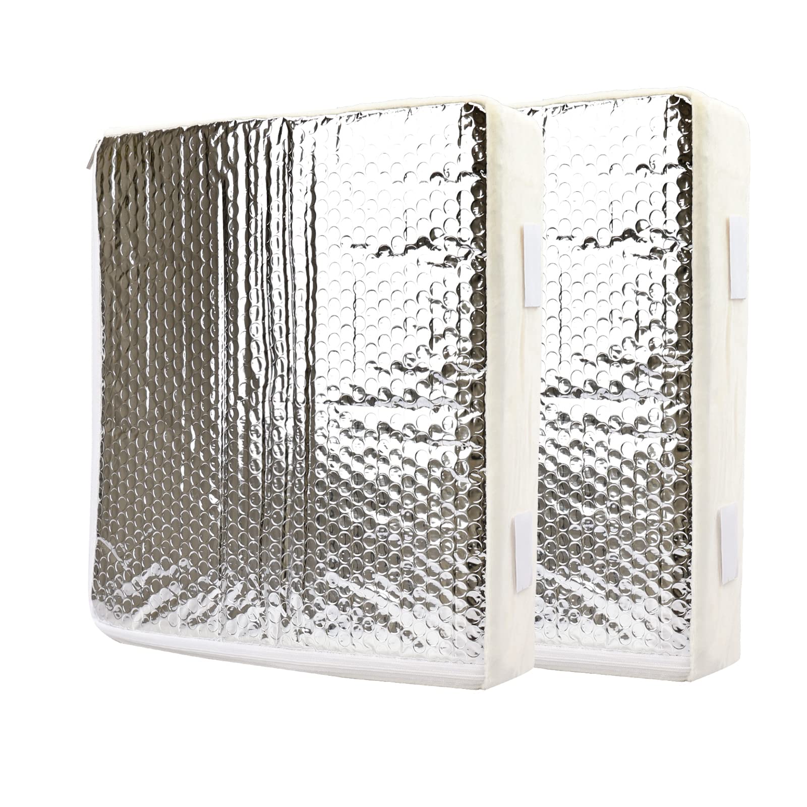 2 Pack RV Vent Insulators 14" x 14" x 3" RV Vent Pillows RV Skylight Insulators with Velcro and Storage Bag for Vent Inside Camper Trailer