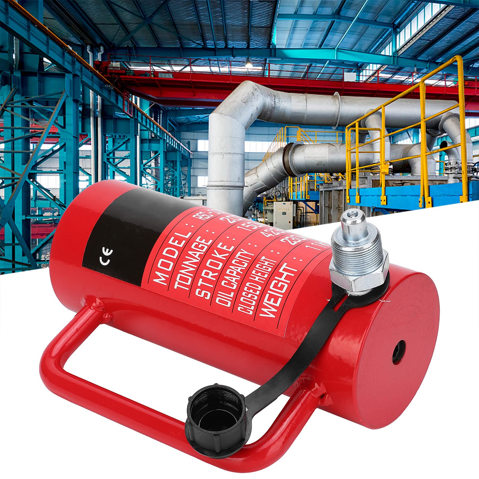 Garosa Strumenti Industriali del Cilindro Idraulico 20T con Pistone Cromata con Tappo a Polvere con Connettore Filettato ZG3/8 Pollici per Industria Chimica dei Macchinari