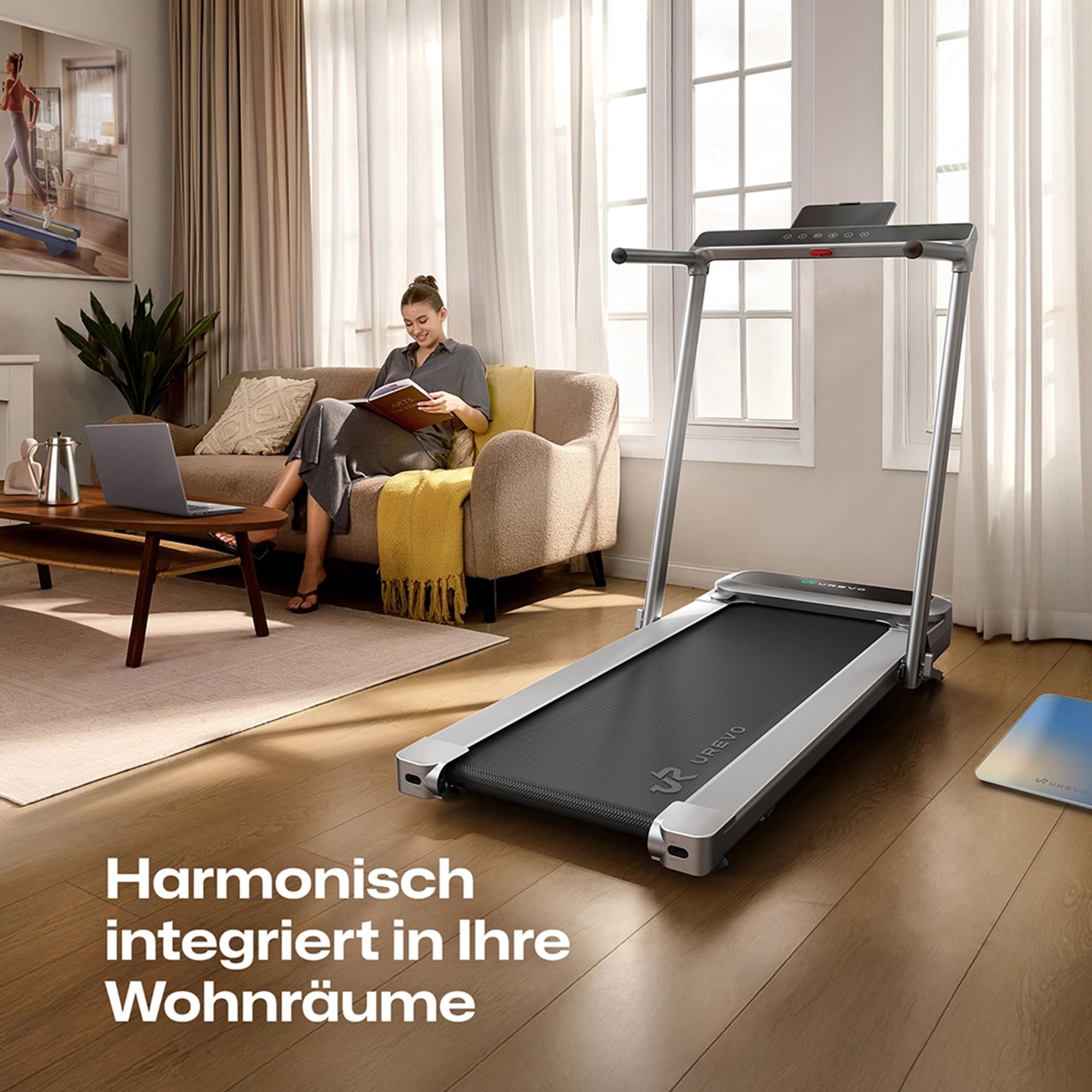 UREVO Laufband mit automatischer Steigung und Dual-Brushless-Antrieb