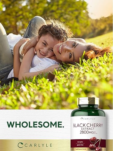 Miniatura 6 de Carlyle Concentrado de extracto de cereza negra 2800 mg | 240 cápsulas | Fórmula sin OMG y sin gluten | Suplemento de serotina Prunus
