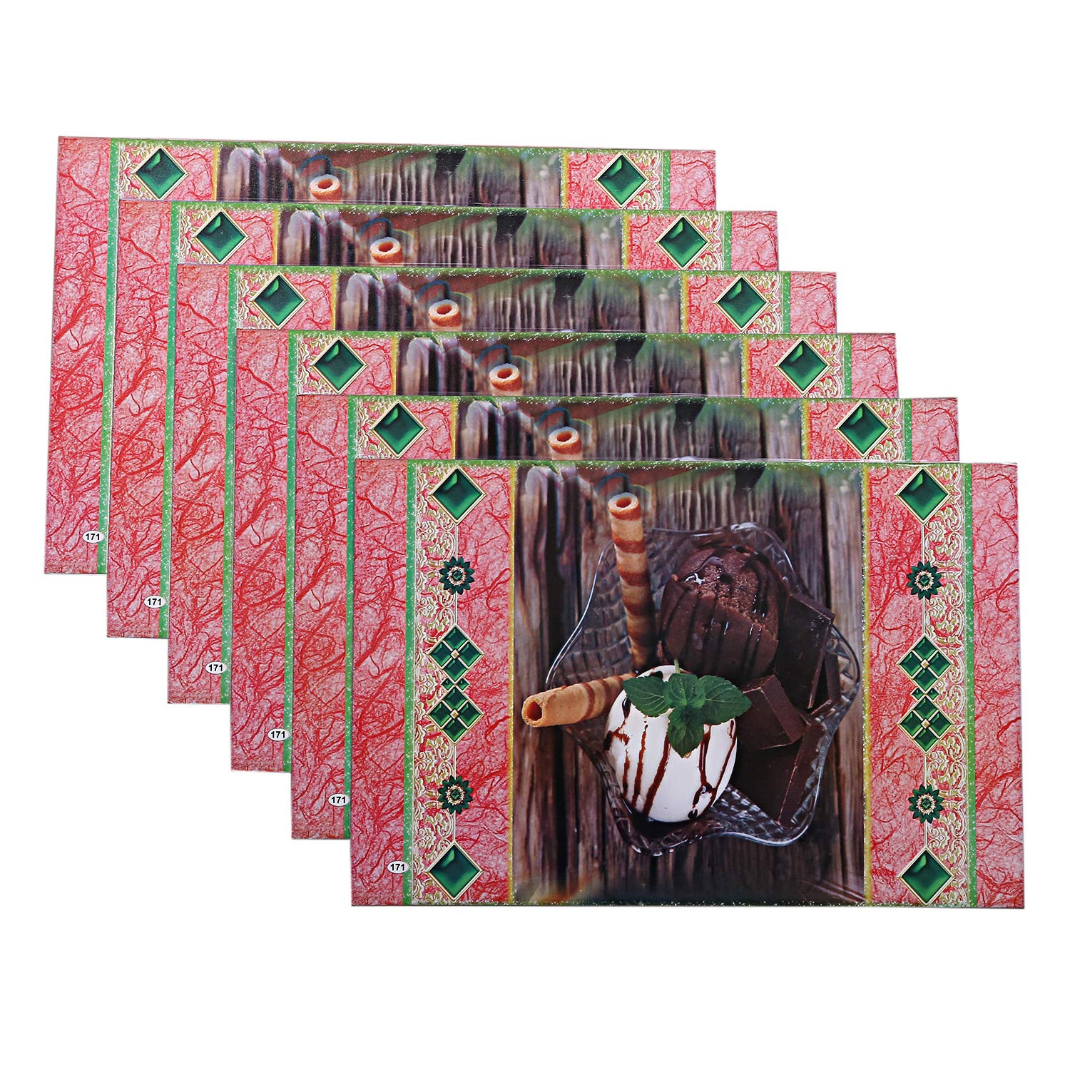 Kuber Industries PVC 6 Pieces Reversible Dining Table Placemat Set (Multi) -CTKTC29122