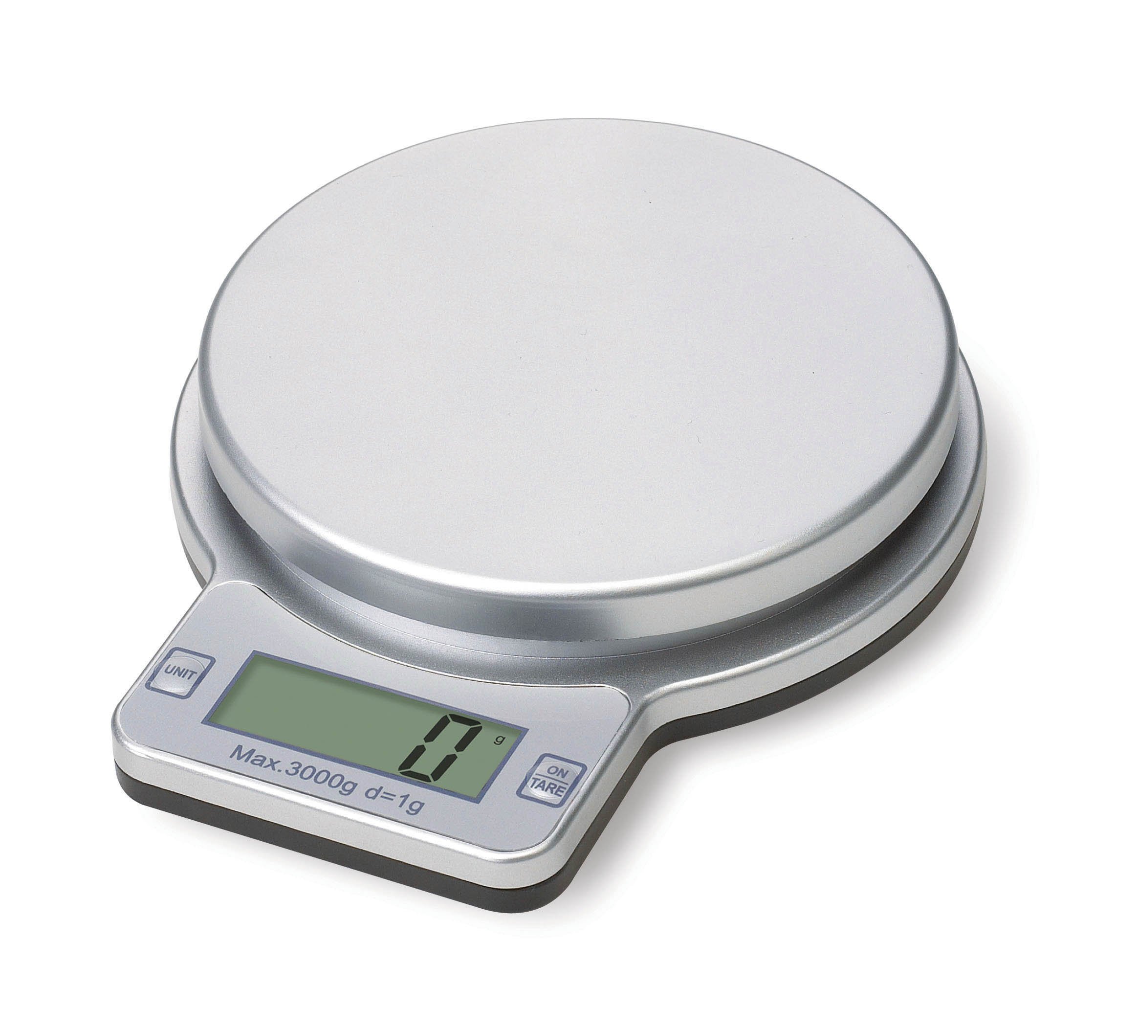 Interiors by PH 3kg Electronic Kitchen Scale - Silver - 3kg Capacity - 1g Increments