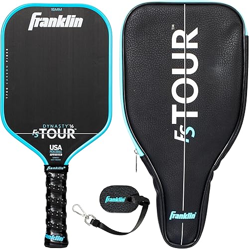 Miniatura 17 de Juego de pala de pickleball profesional Franklin Sports - Pala de fibra de carbono serie FS Tour, cubierta + borrador - 14mm + 16mm