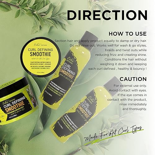 Miniatura 4 de Esha Girl Natural - Curl Smoothie - Estiliza y define tus rizos 3C y 4C - Revive tus rizos - Control del encrespamiento, hidrata, tratamiento con