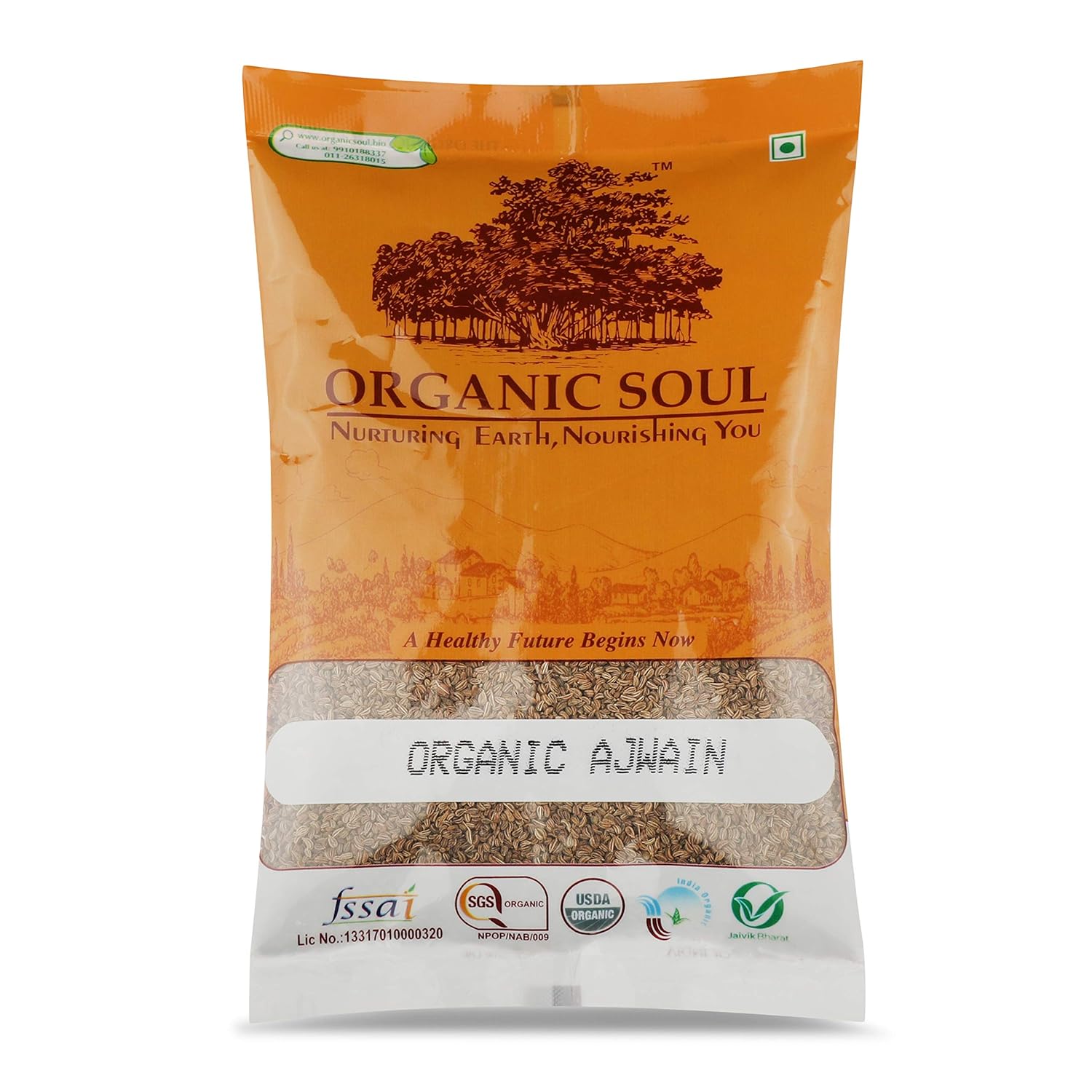 Organic soul Grown Ajwain Whole Spices 200g Carom Seeds Ajamo