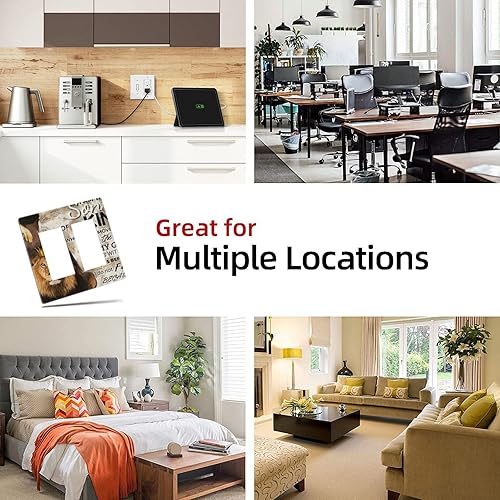 Vista 718 de Placa de pared con interruptor de luz de doble interruptor de pared para niños, diseño de dinosaurio, galaxia, espacio exterior, planeta, nebulosa