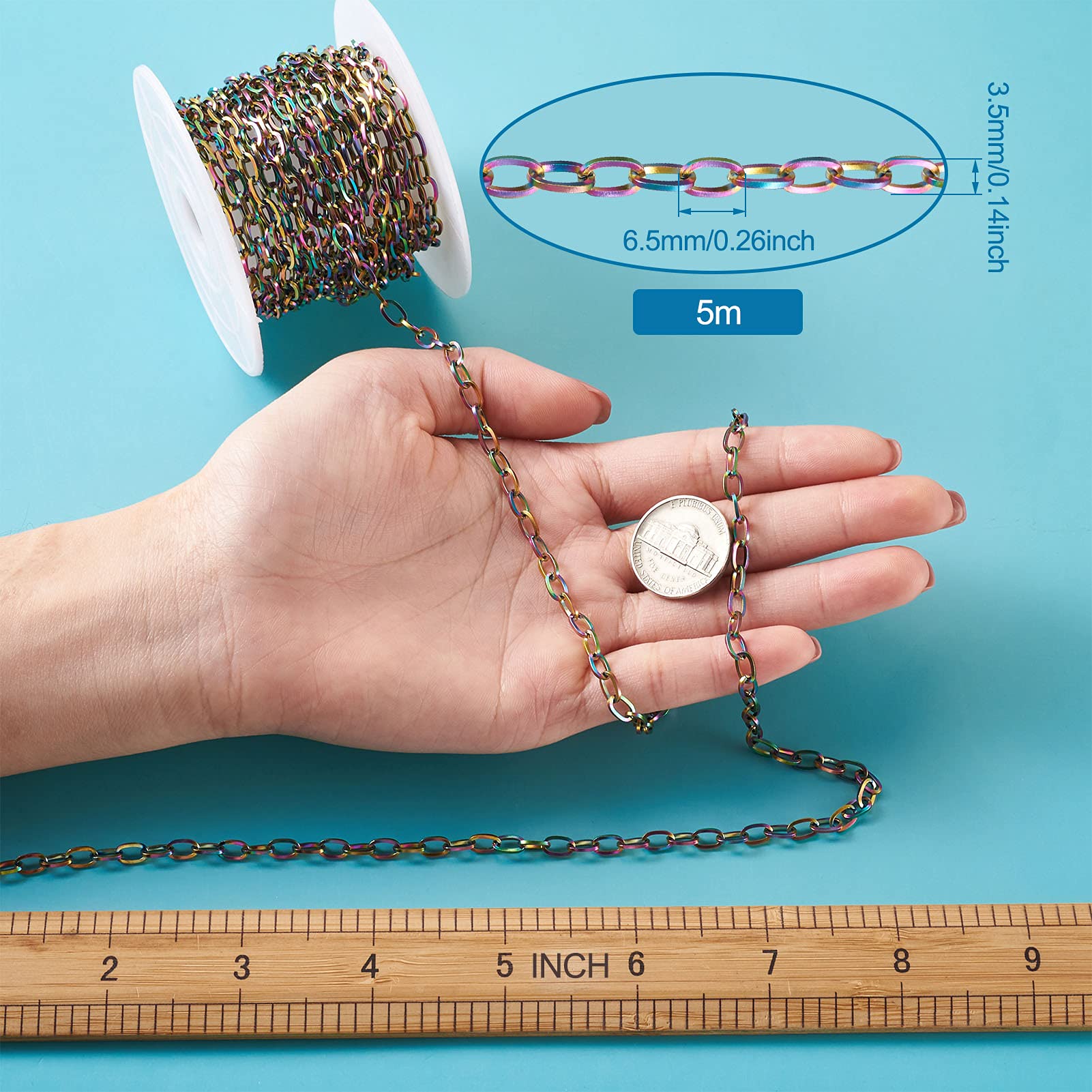 Catene: 1 Metro Catena Acciaio Inox Maglie Ovali 3x2mm - Foto 7