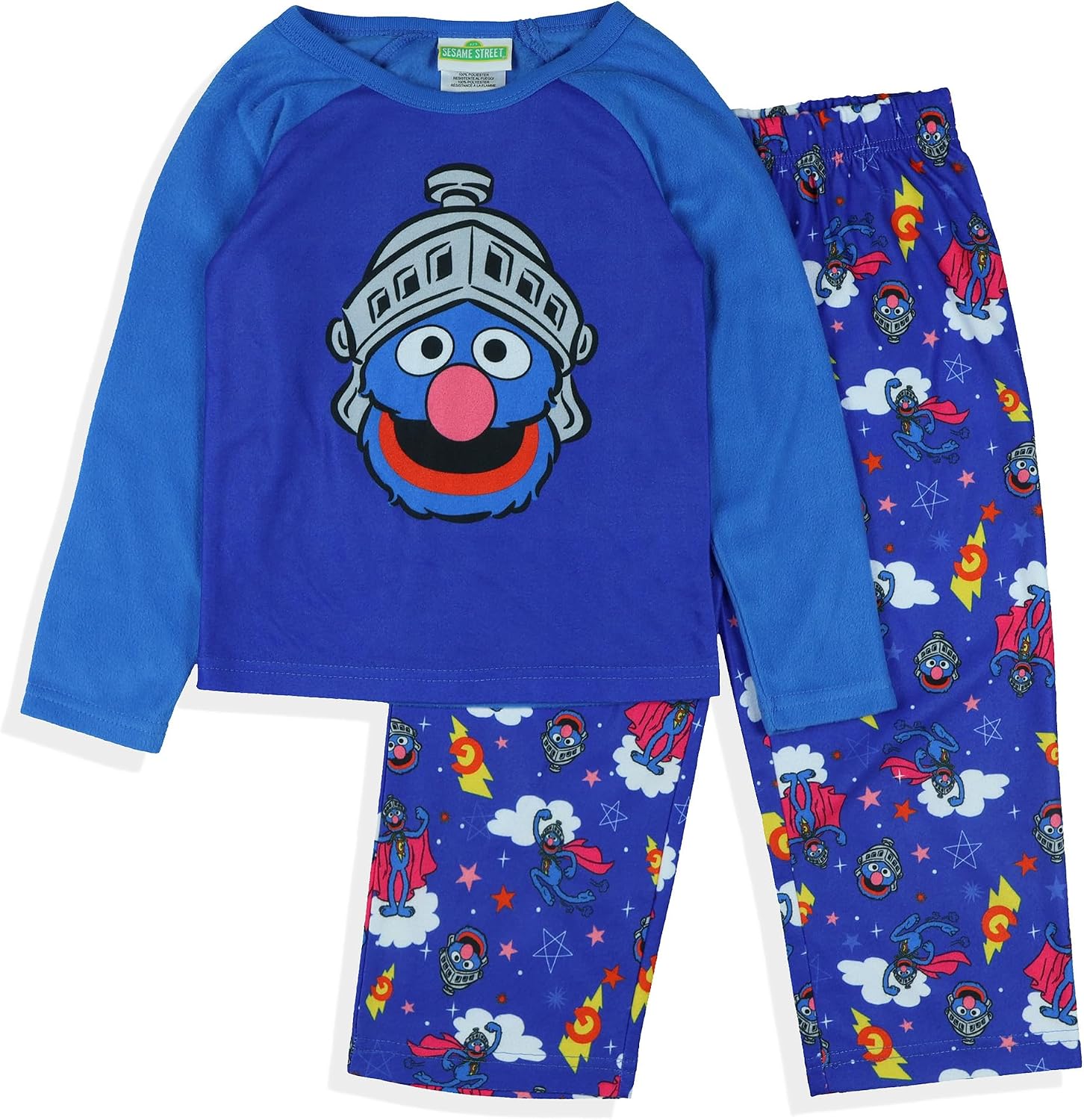 Sesame Street Pajamas Toddler Boy's Super Grover Long Sleeve and Pajama Pant Set