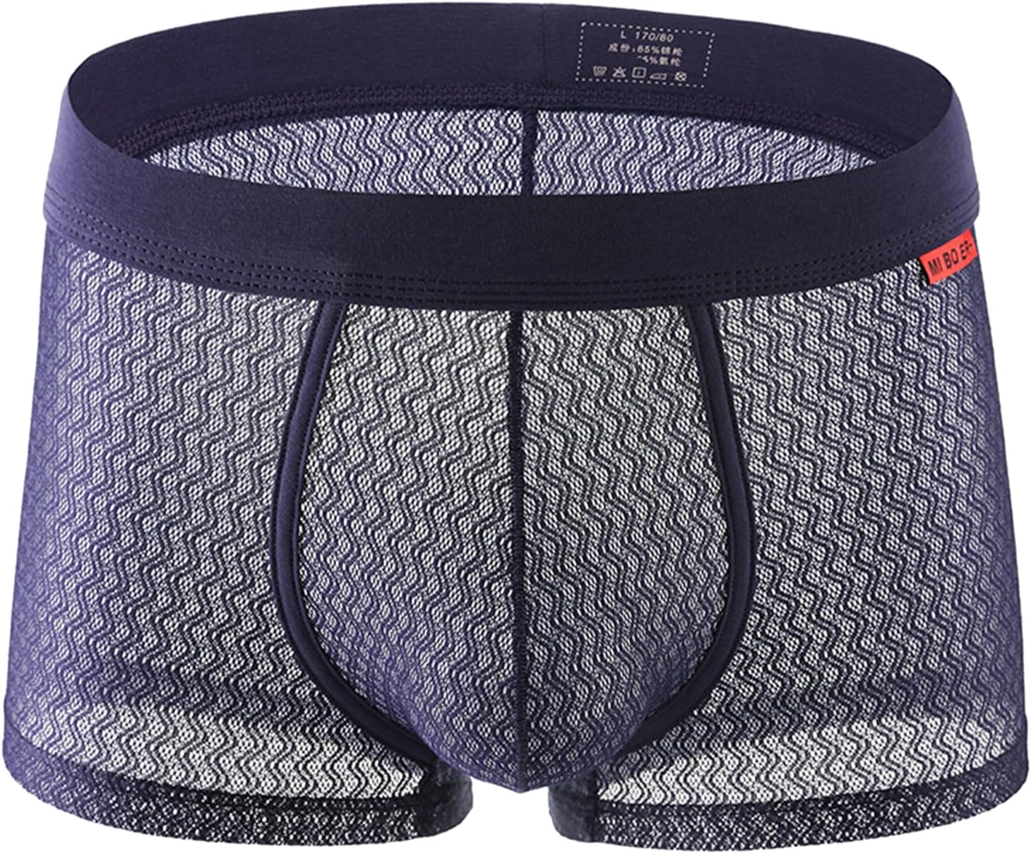 Evankin Mens Sexy Boxer Briefs Mesh Breathable Underwear See Through Lingerie Panties Trunks with Bulge Pouch