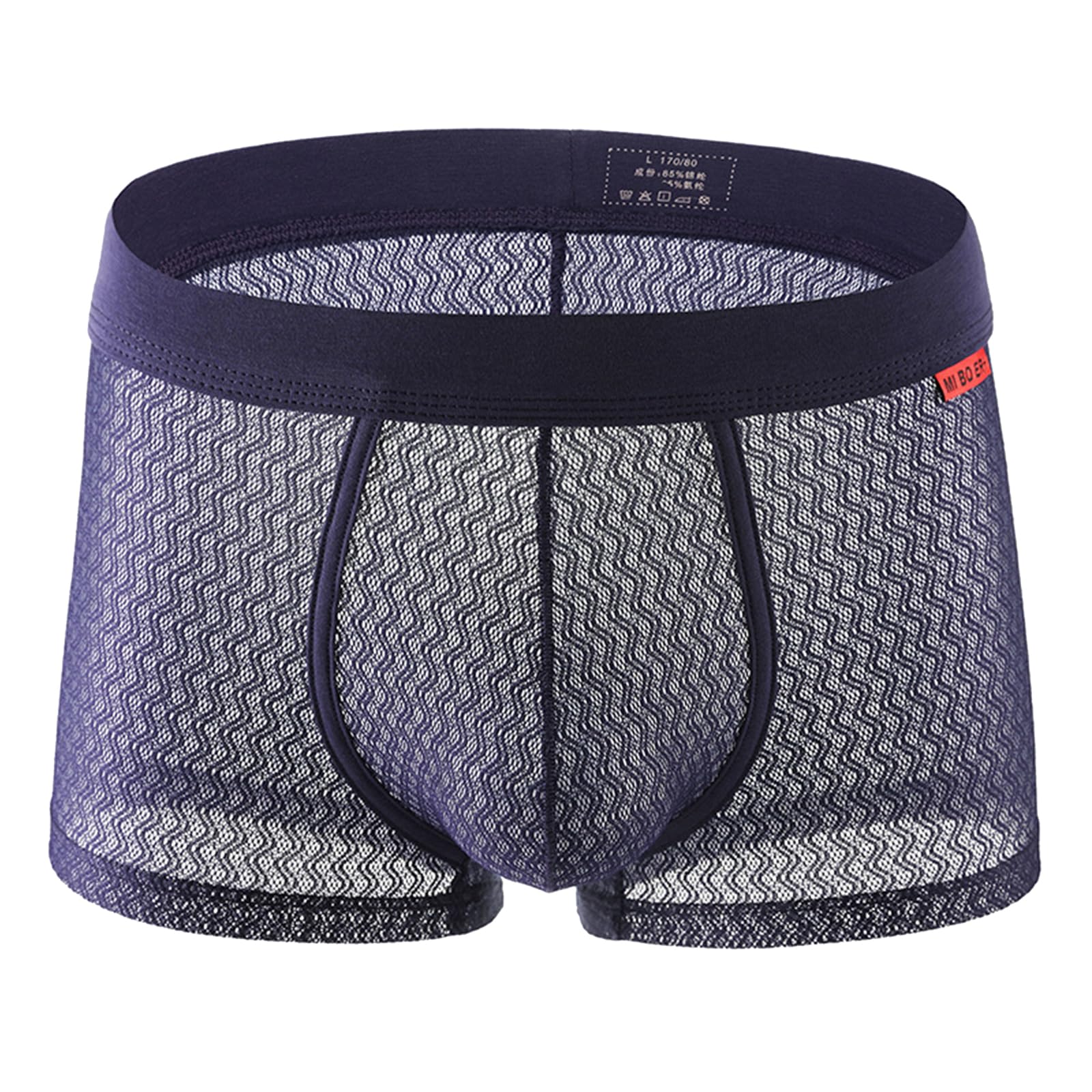 Photo 1 of Evankin Mens Sexy Boxer Briefs Mesh Breathable Underwear See Through Lingerie Panties Trunks with Bulge Pouch(Royal Blue,S)