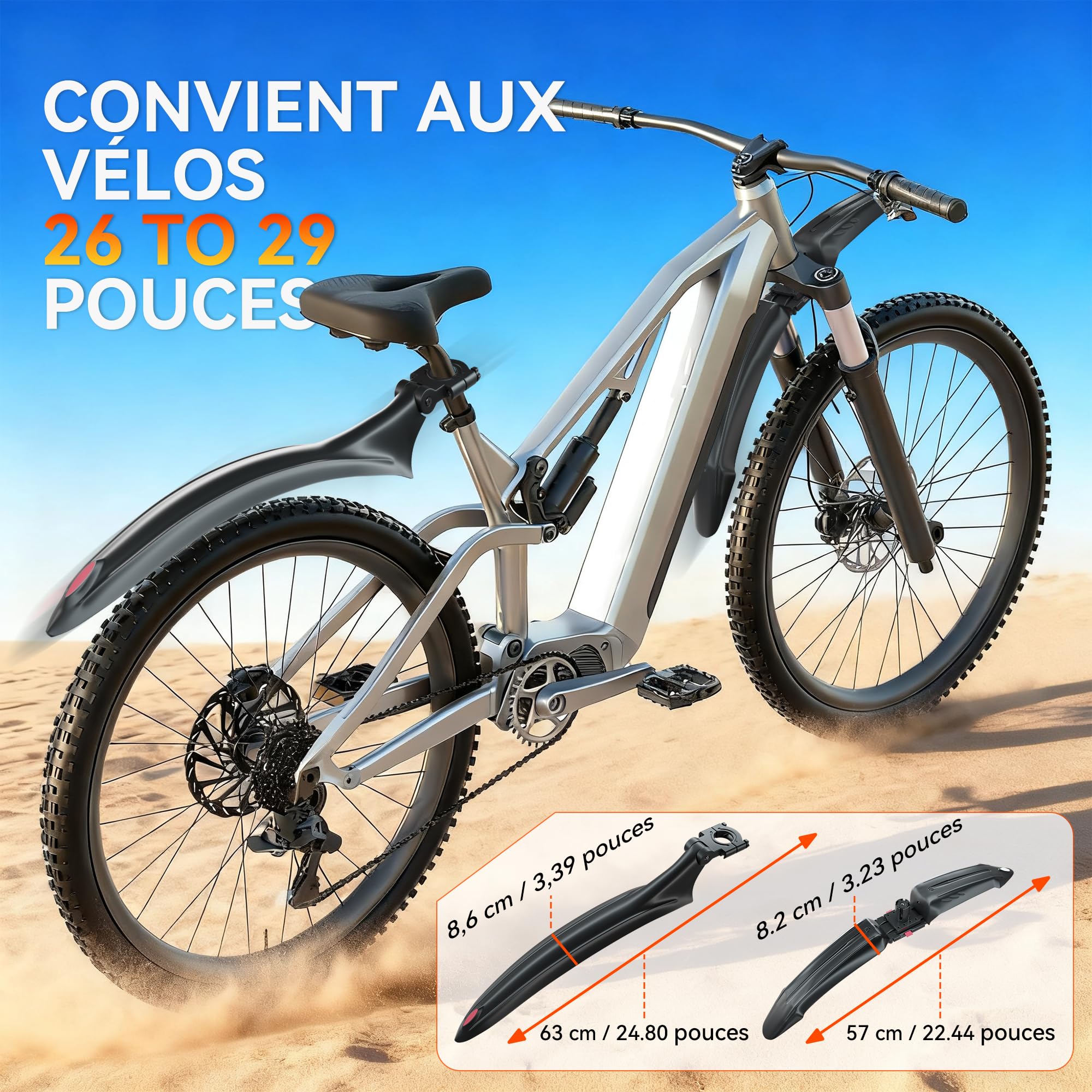 Garde-Boue de Vélo, Réglable Universelle Epaissir Elargir Les Ailes Avant Garde-Boue Arrière,pour Vélo de Route, Vélo de Montagne