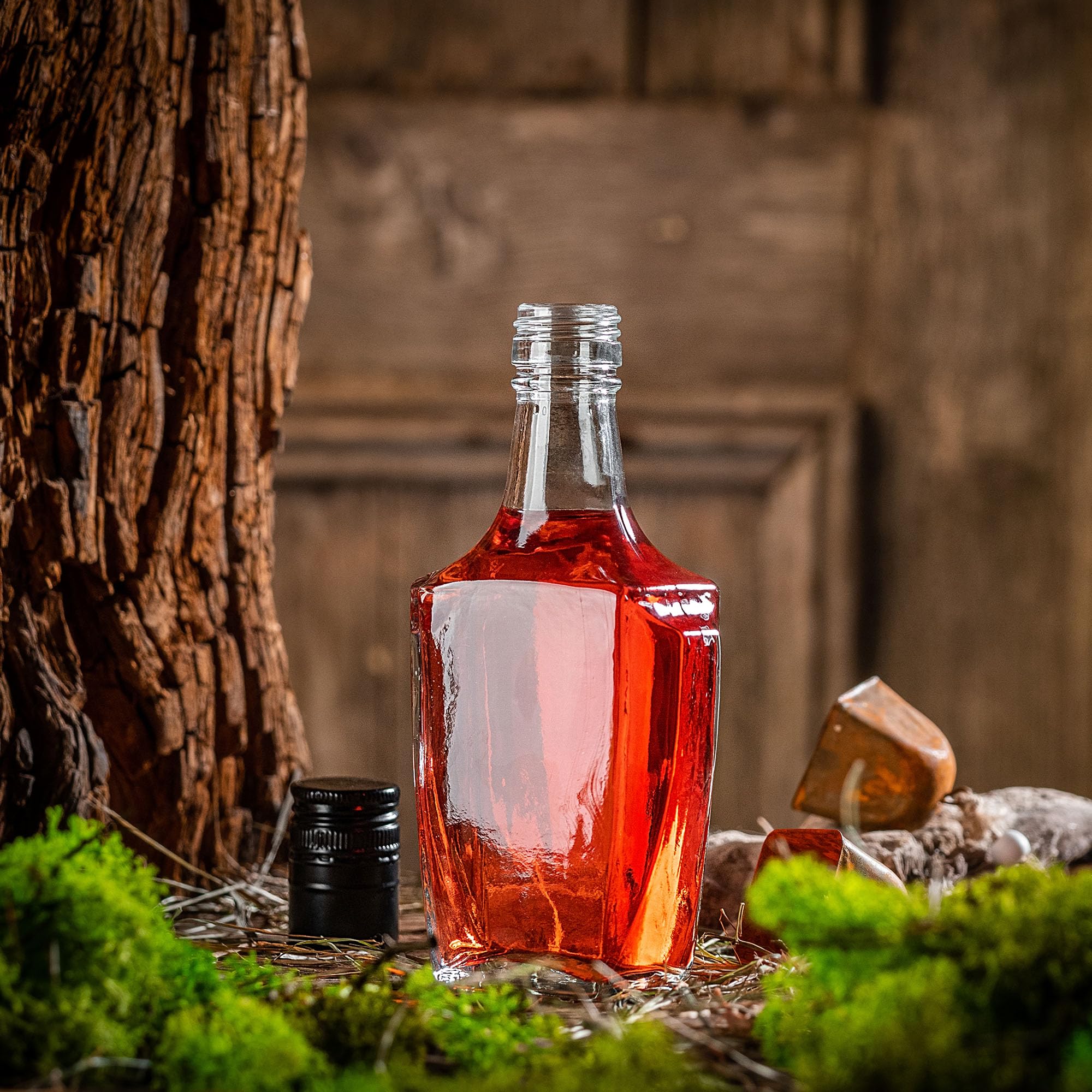 KADAX Botellas de cristal de 250 ml con tapón de rosca, 50 unidades, botellas vacías para rellenar, botellas de licor de cristal, pequeñas botellas de licor, botellas de zumo (plata)