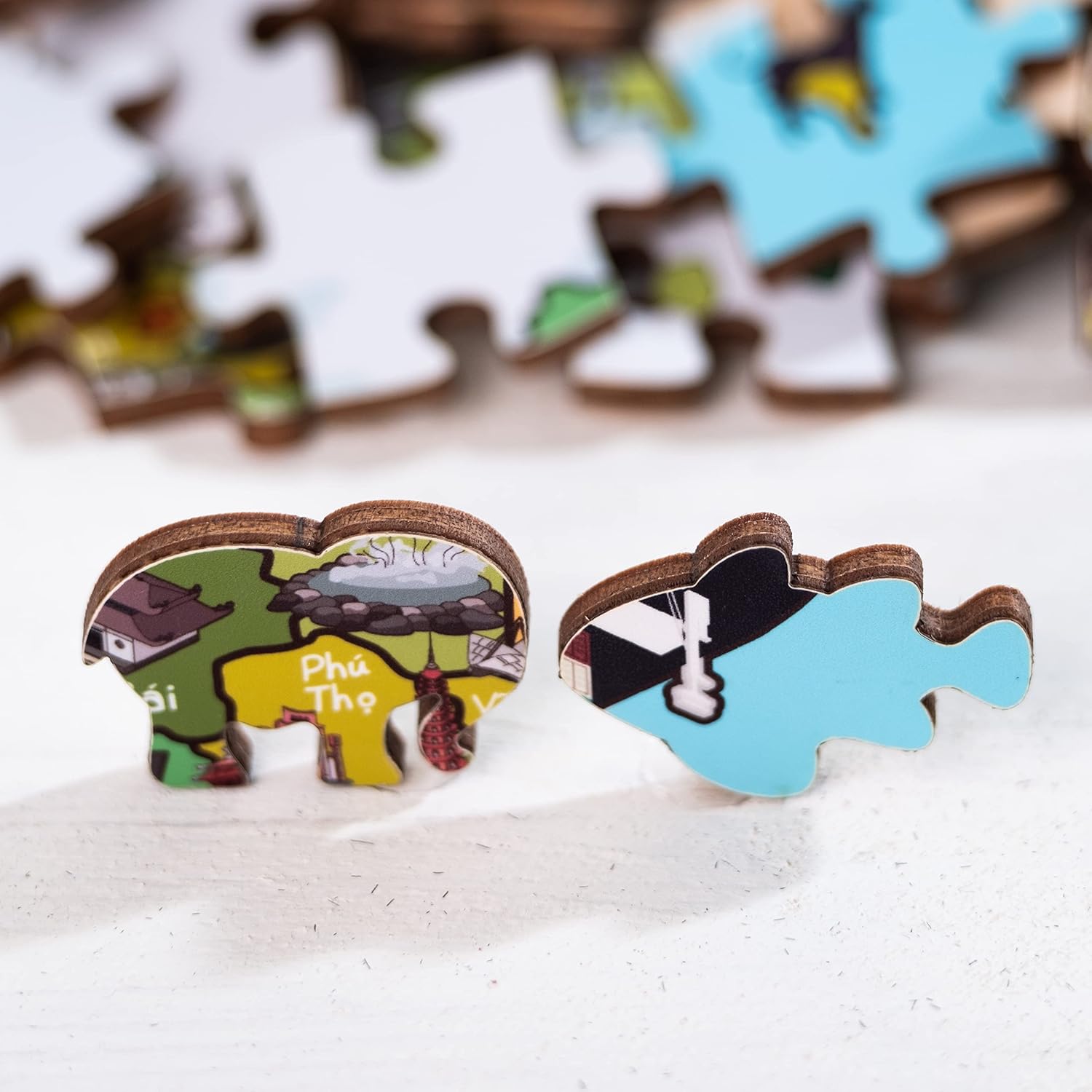 Vietnam Map Wooden Jigsaw Puzzle 152 Piece, 15x10 inches