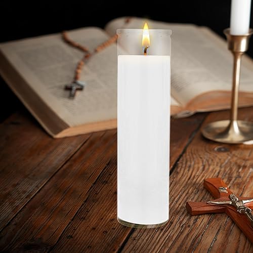Miniatura 3 de Mega Candles 6 velas blancas sin perfume 7 días de oración devocional velas de cera prémium de 2 x 8 pulgadas ideales para santuario vigilias