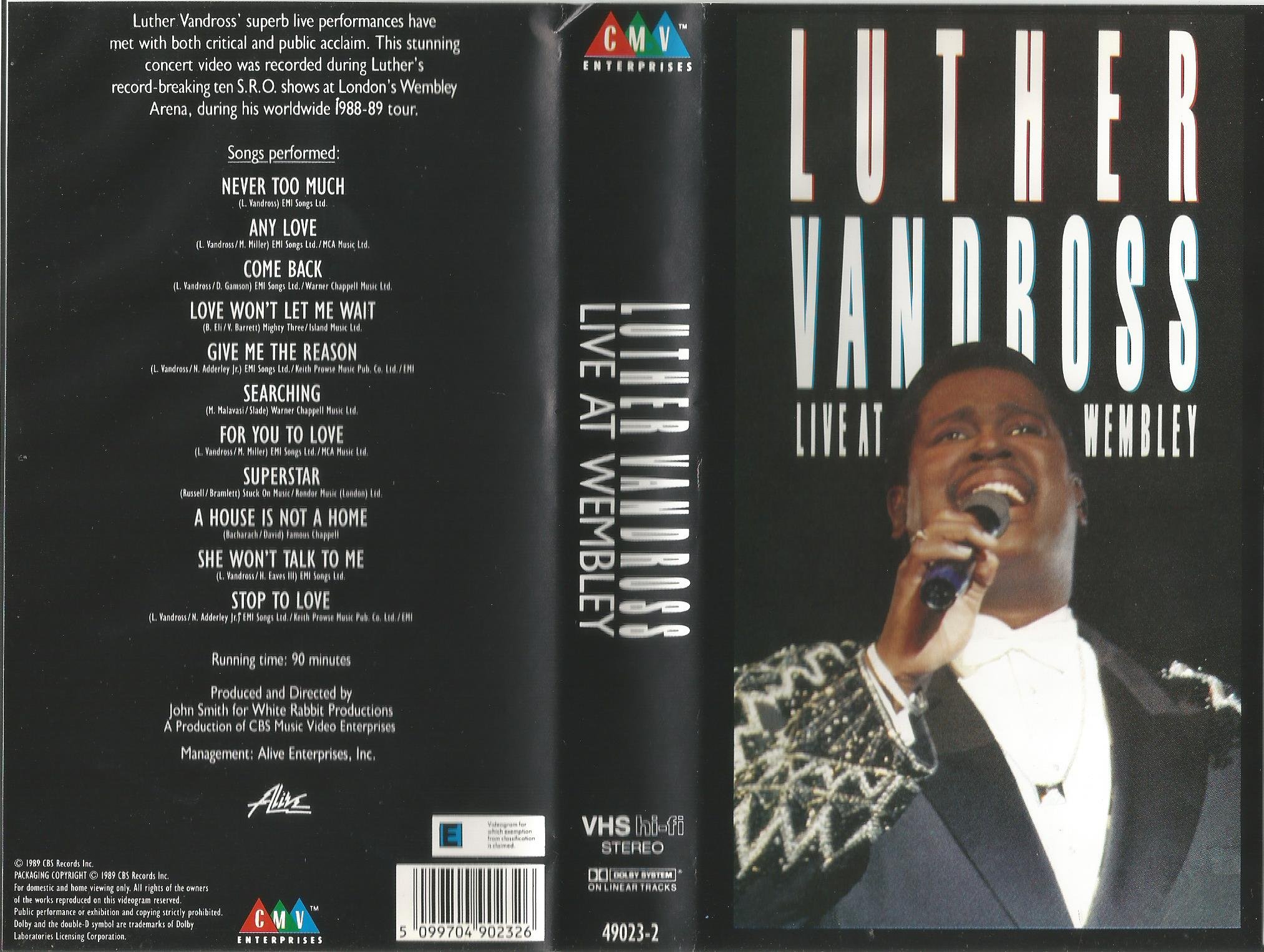 Luther Vandross Live Wembley VHS concierto dificil de encontrar en tienda