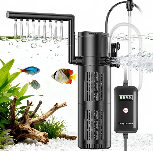 everfarel Internal Fish Tank Filter, 5-in-1 Aquarium Filt…
