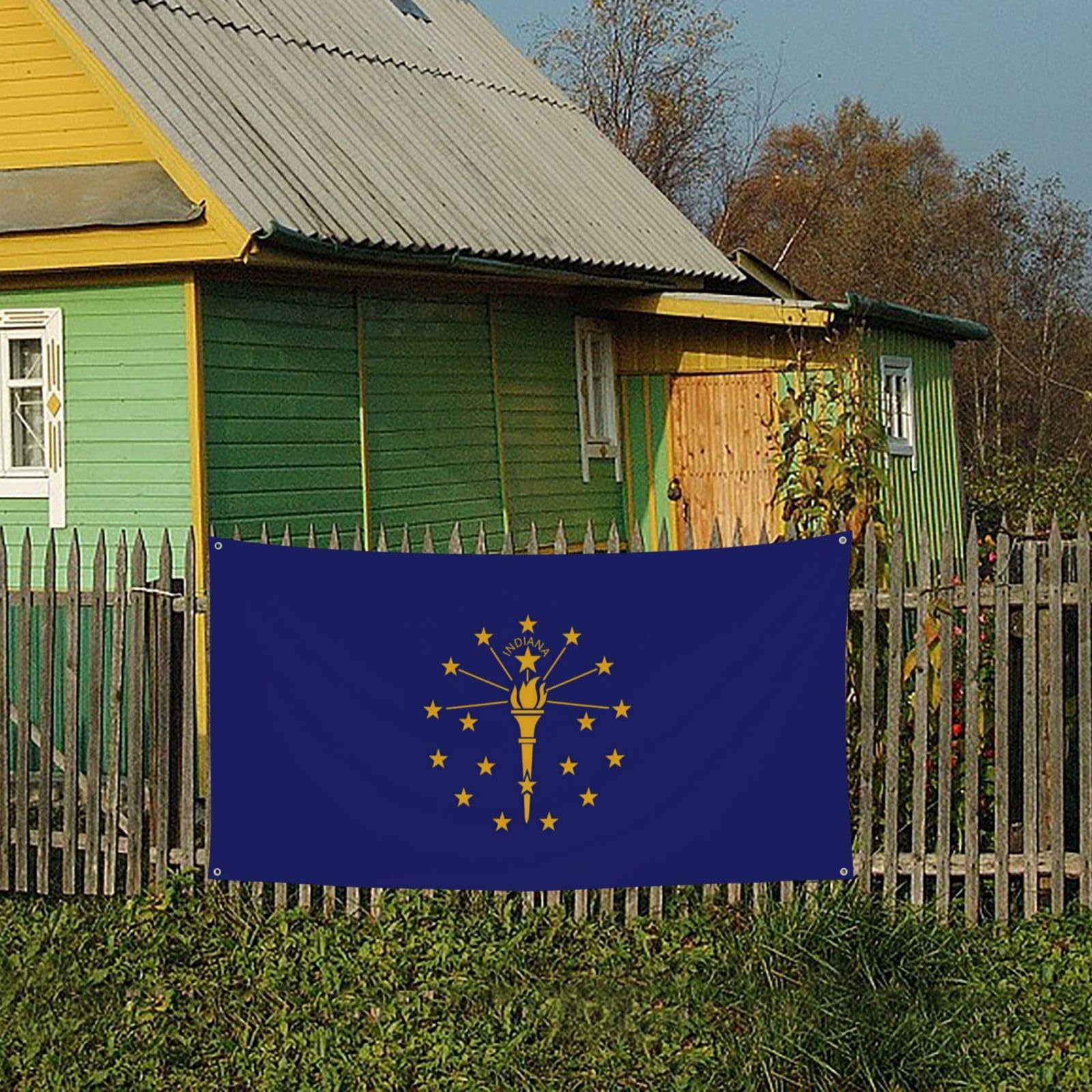 Bandera del estado de Indiana para decoración de fiesta, divertida pancarta de cumpleaños, adecuada para fiestas y eventos temáticos