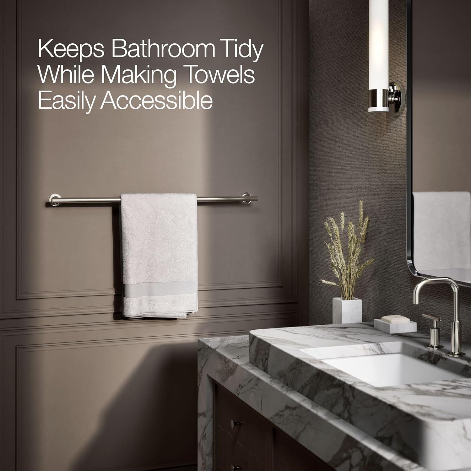 Kohler 14437-SN Purist® 30" Towel bar, Vibrant Polished Nickel