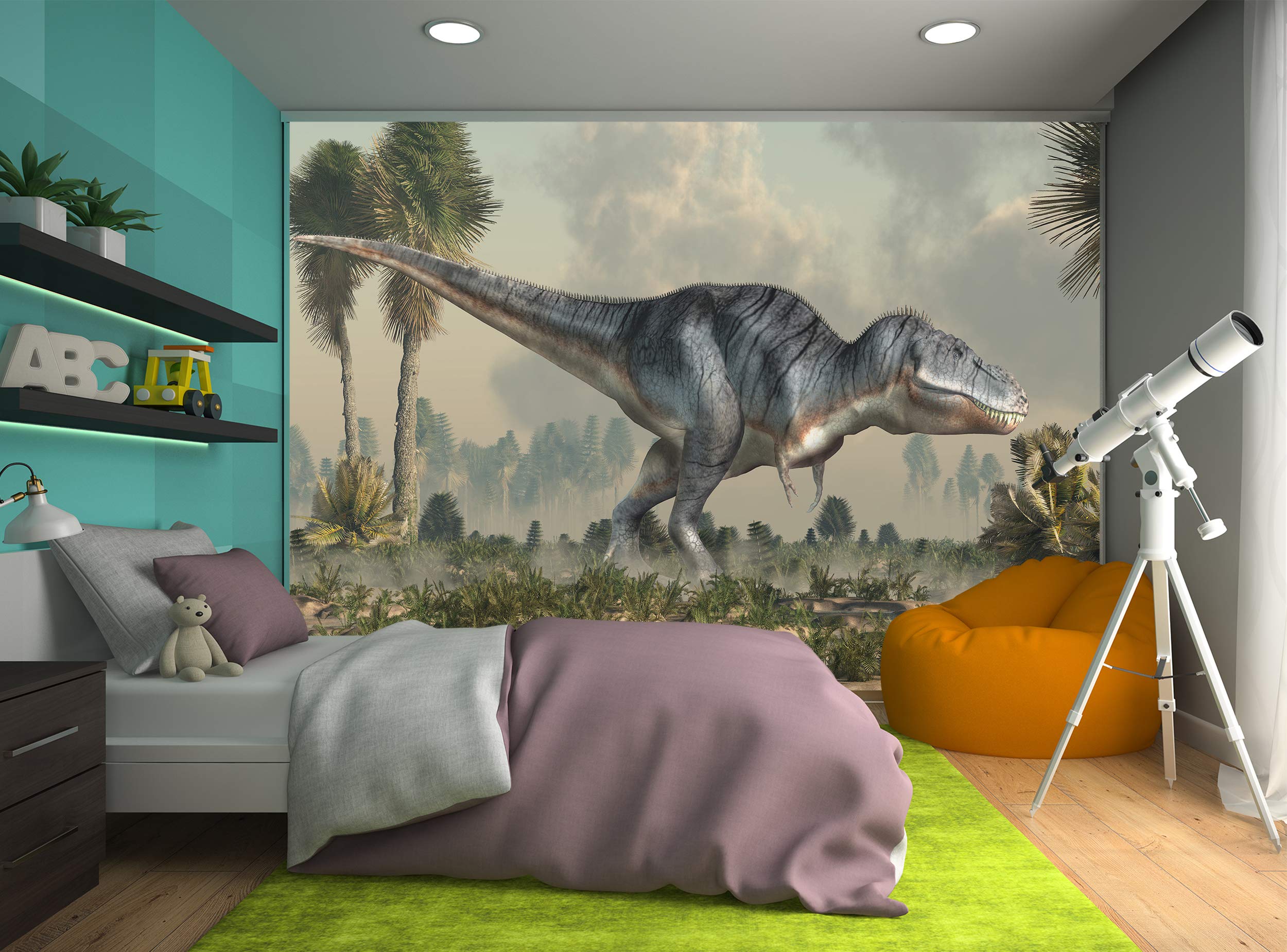 Papel pintado 3D Dinosaurio Tyrannosaurus Rex mural de pared para niños adolescentes dormitorio decoración de pared W 366 cm x H 254 cm papel pintado murales imagen gigante papel cartel