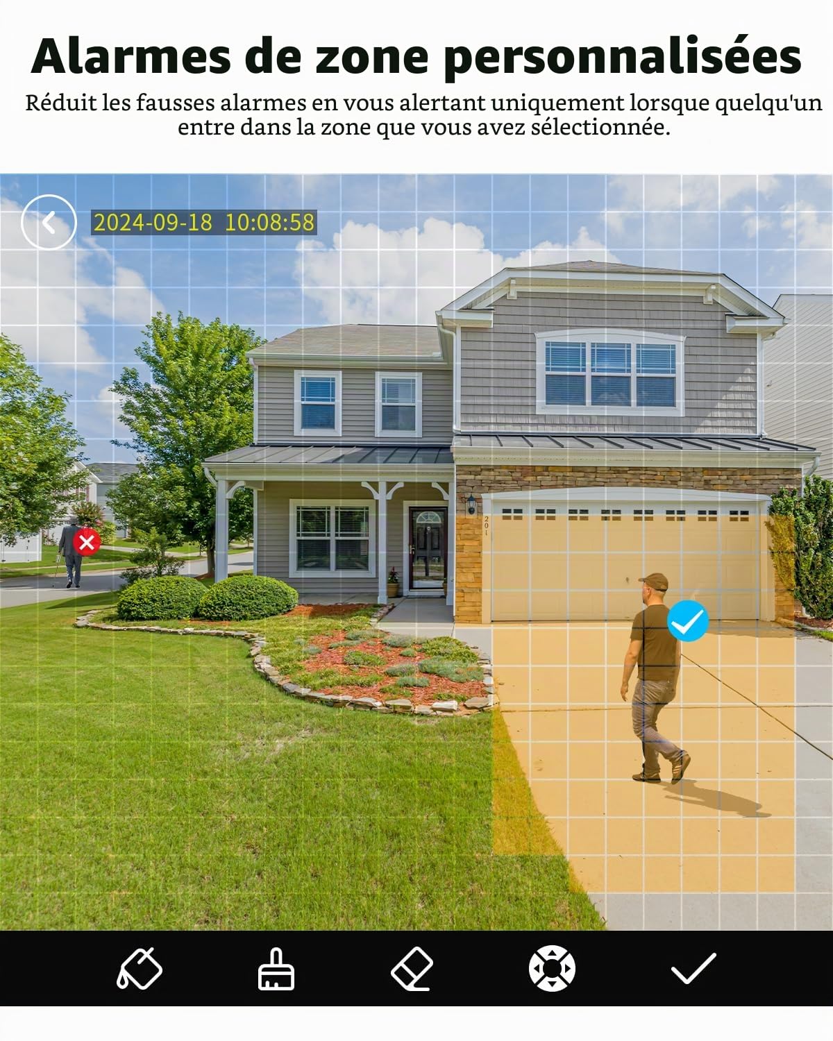 SEHMUA 3G/4G LTE Camera Surveillance Exterieure sans Fil, Camera Solaire 4G avec Carte Sim, Détection Humaine PIR et Alarmes de Zones Personnalisées, Étanchéité IP66