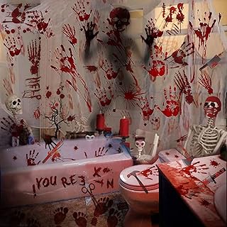 Pack of 73 Halloween Decoration Halloween Bloody Stickers, Halloween Decoration Window, Halloween Decoration Set, Hallowee...