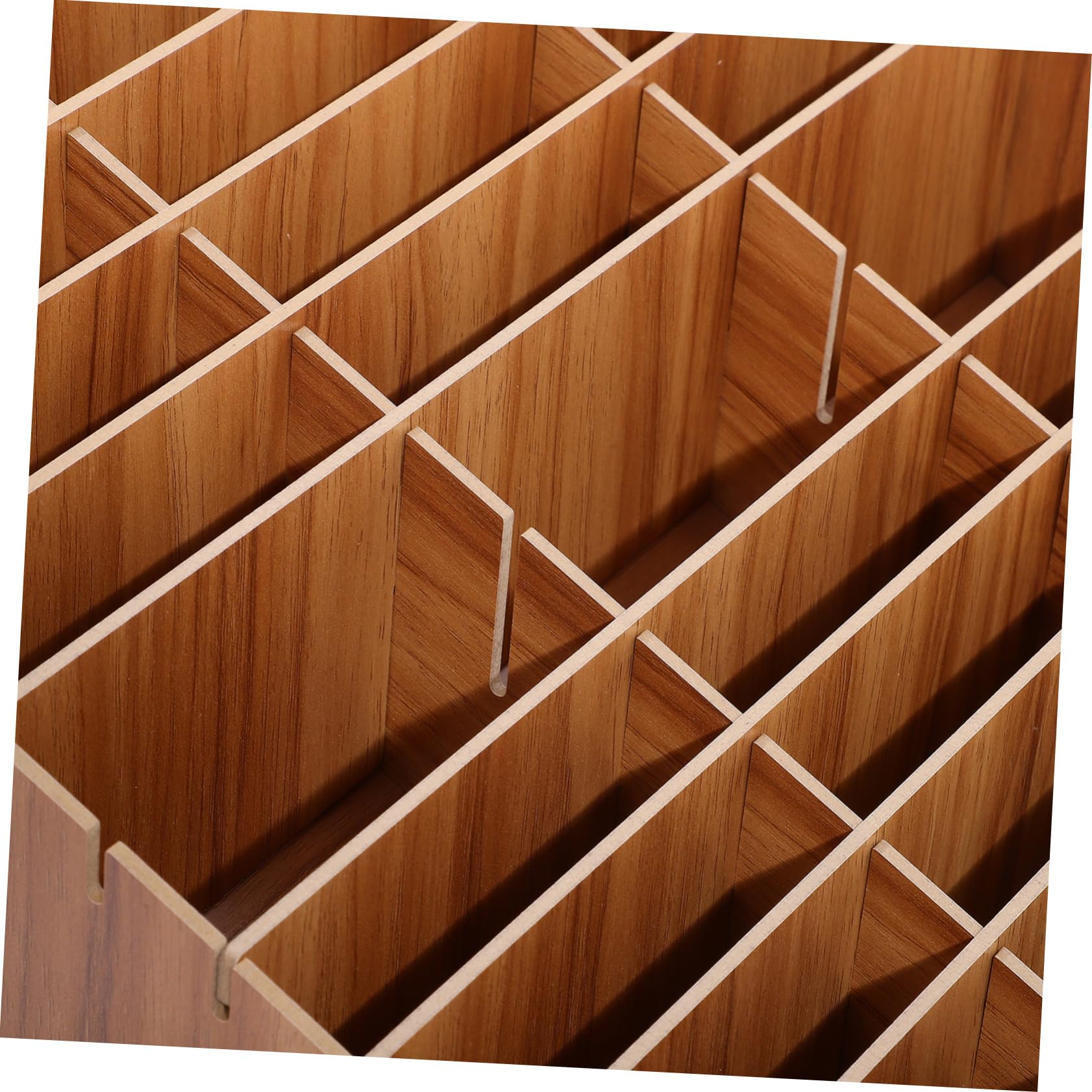 SHINEOFI Caja De Almacenamiento De Madera Soporte Teléfono Organizador De Escritorio Múltiples Compartimentos