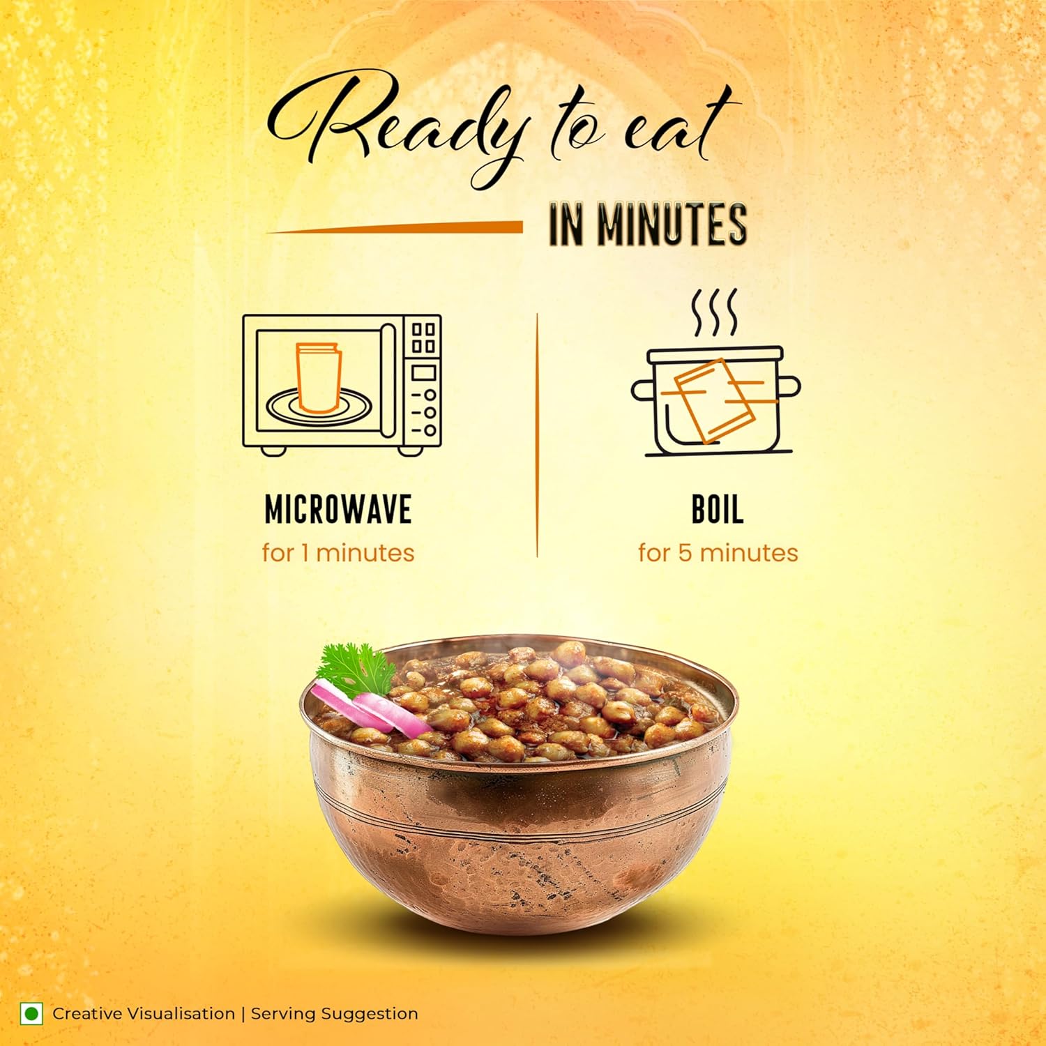 Kitchens of India Pindi Chana – Chick Peas Curry, (Pack of 6)10 Ounces , Gourmet Ready To Eat Authentic Indian Dish (Pack of 6)