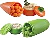Hutzler Plastic Attack Snack containers, 2.6 x 7, OrangeGreen