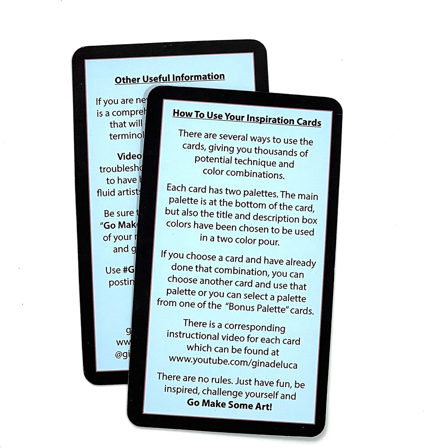 Go Make Some Art! Fluid Art Inspiration Cards - 42 Techniques and Over 120 Color Palettes - Fluid Acrylic Paint Pouring Project Ideas - Gifts for Artists