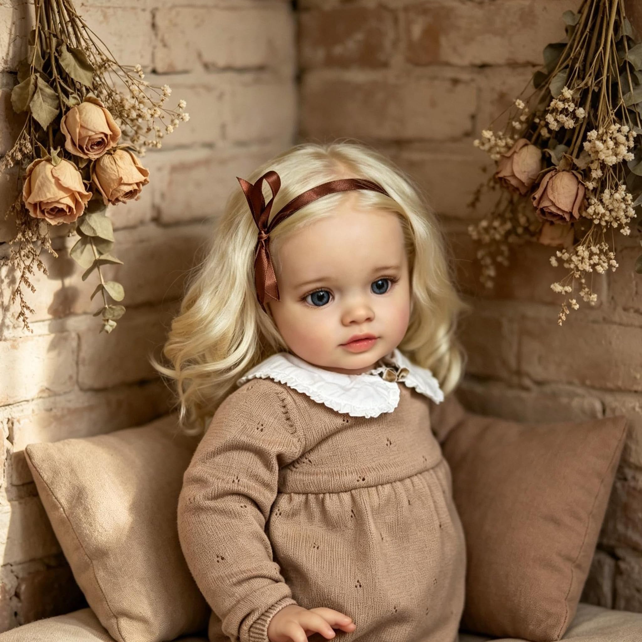 RXDOLL Realistyczne lalki Reborn dla małych dzieci, realistyczne, miękkie winylowe tkaniny, ciało prawdziwie wyglądające noworodki z blond włosami, ręcznie robione prezenty urodzinowe dla dzieci w