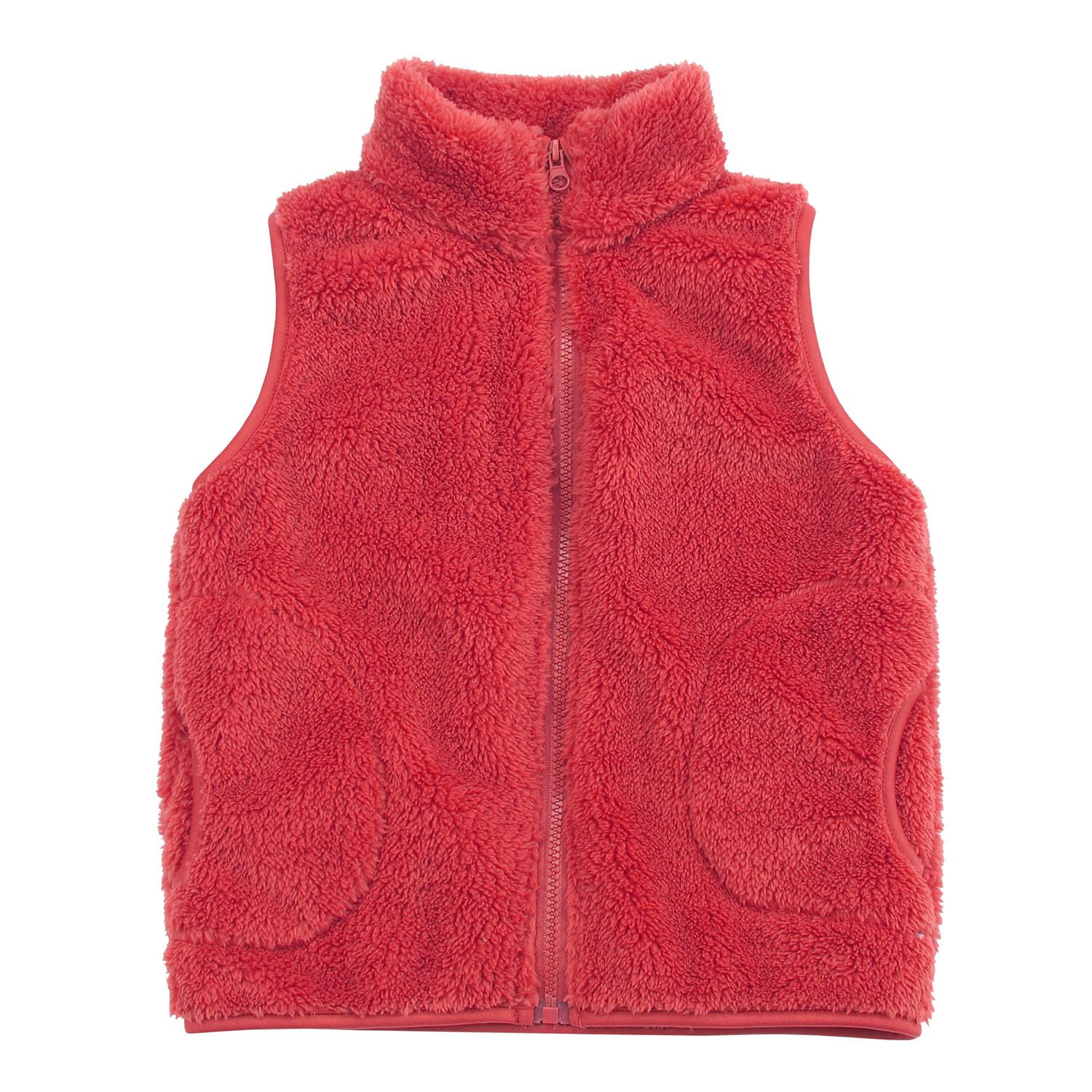 JESKIDS Girls' Boys Sherpa Fleece Vest Outwear Lightweight Solid Color Cute Jacket with Pockets 2-11 Years