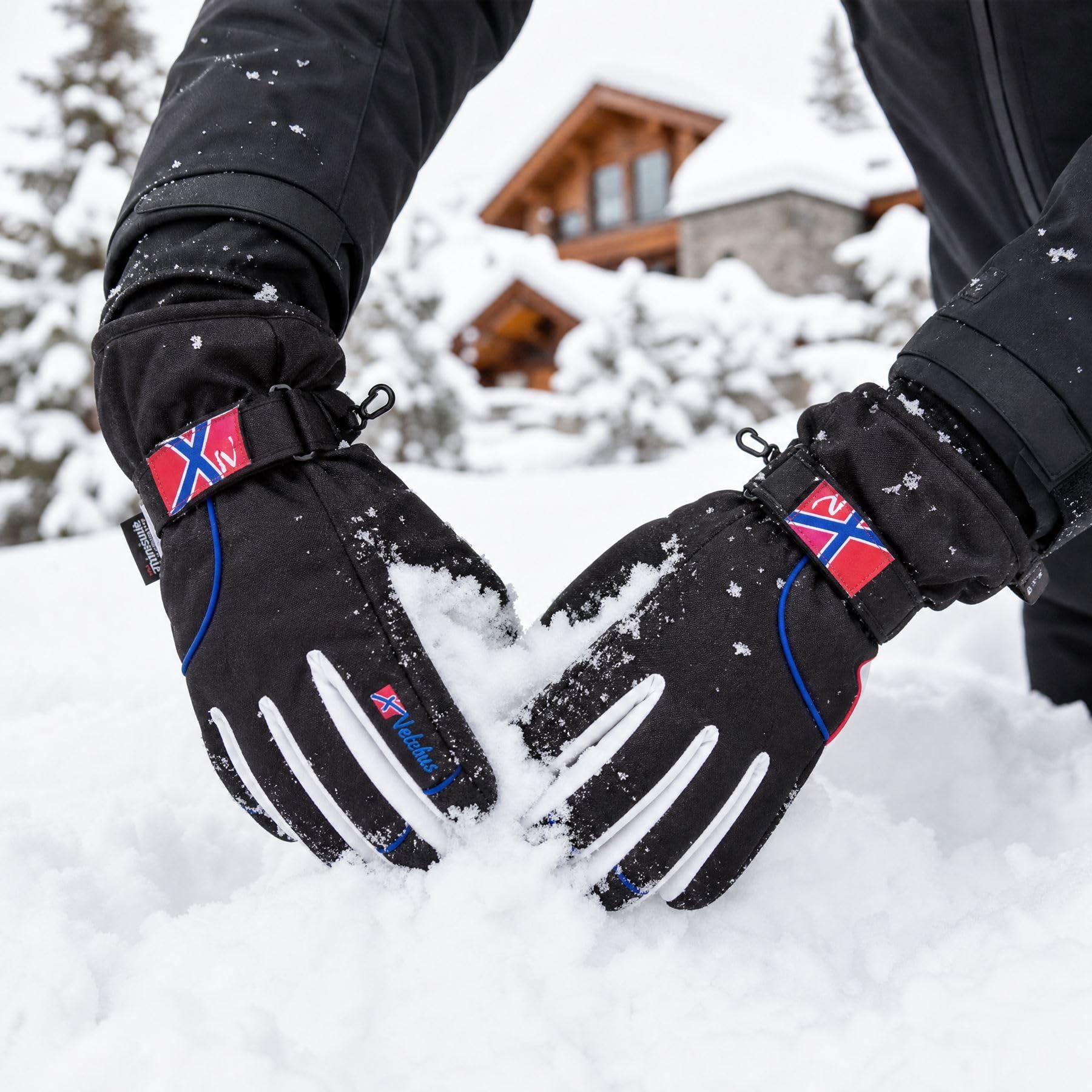 Nebulus Skihandschuhe Snowboardhandschuhe schwarz, Klassische, Wasserdicht, Warm, Praktisch, Hochwertig, Herren, Männer, Wintersportler, Polyester, Handschuhe