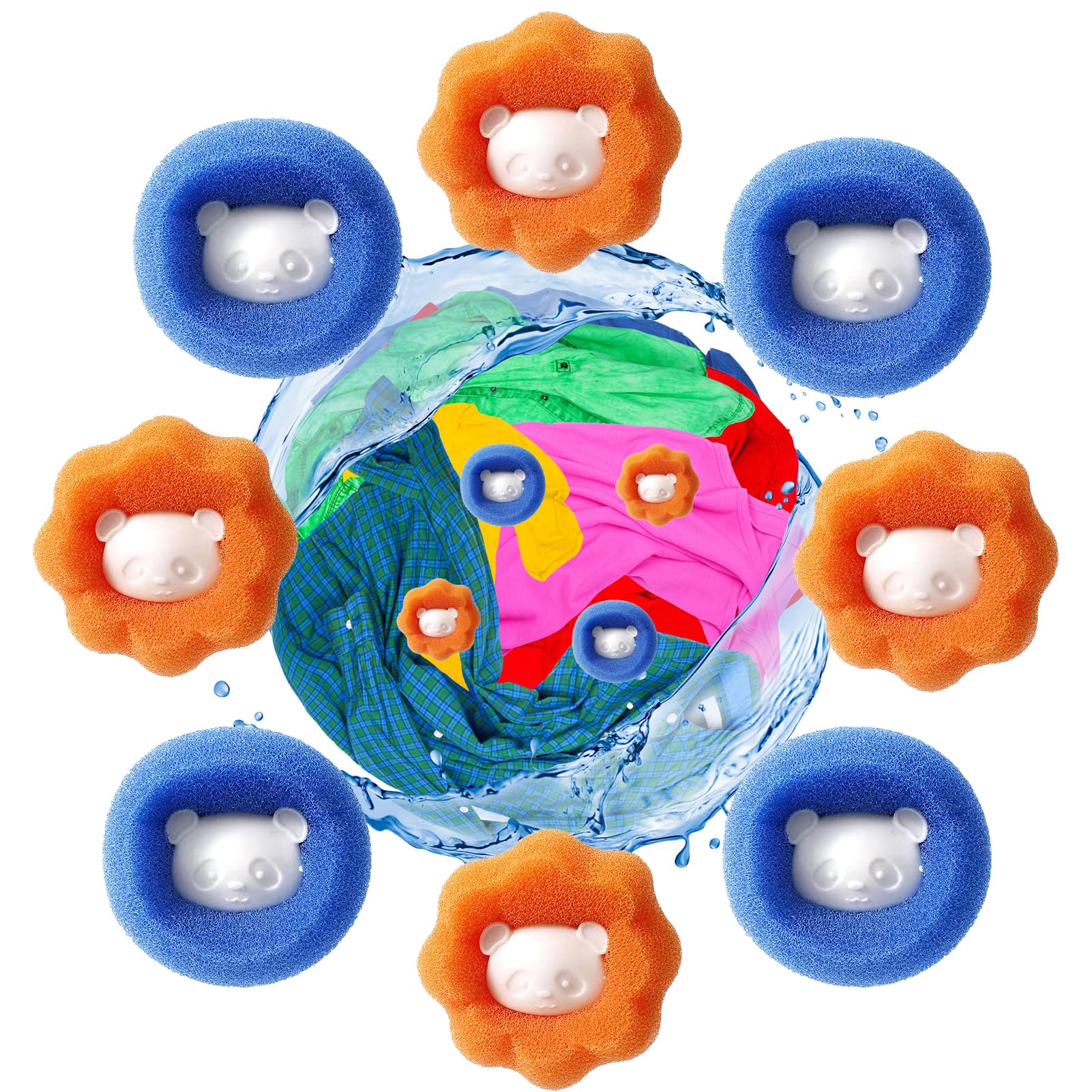 Anti-Avvolgimento Palle, 16 Pezzi Palline Lavatrice, Cattura Peli Lavatrice Animali, Palla