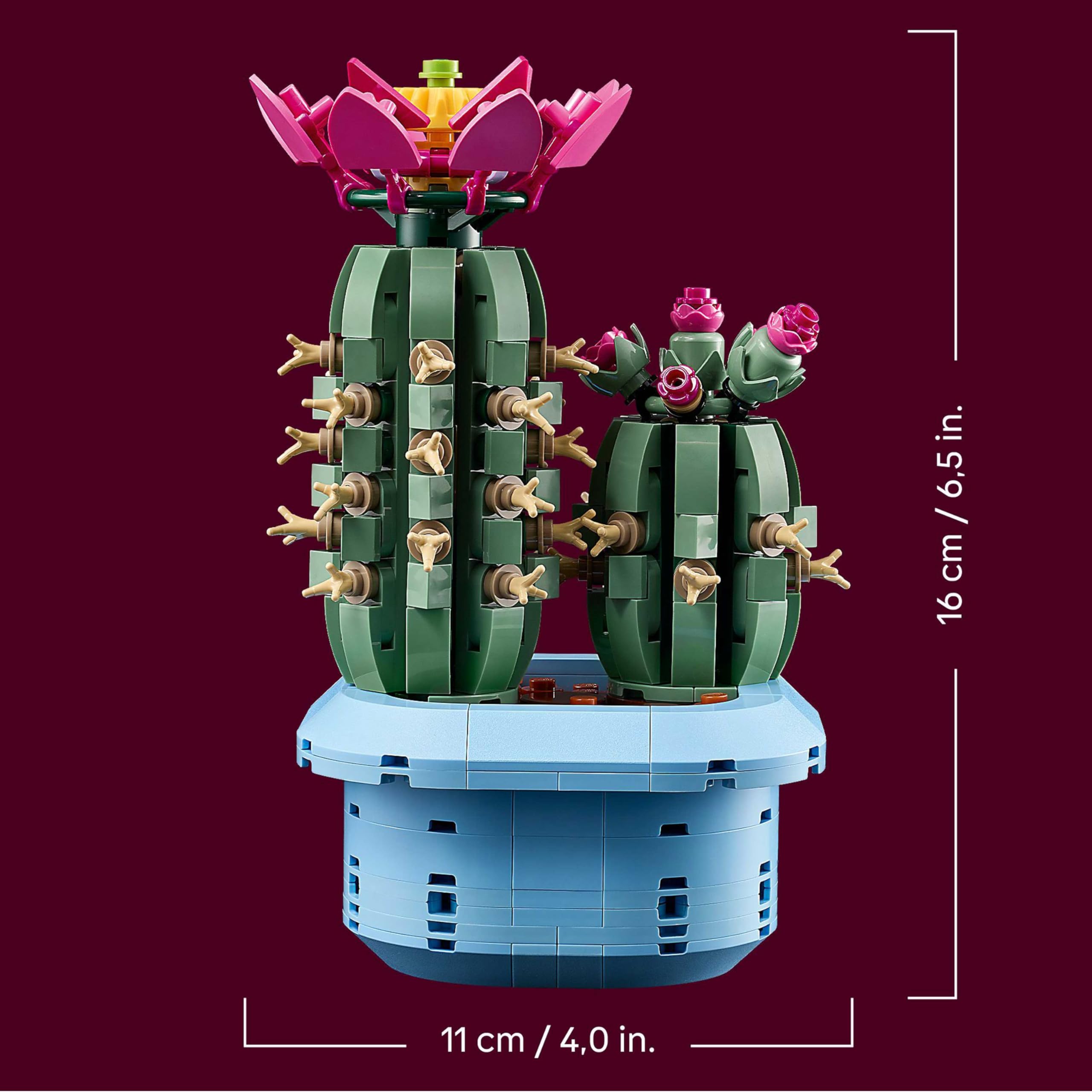 LEGO Botanicals Cactus in Fiore - Pianta Artificiale in Vaso con 2 Cactus e Fiori Finti - Decorazione Fai da Te per Camera da Letto - Regalo per Bambine da 9 Anni e Adulti Amanti delle Piante - 11509