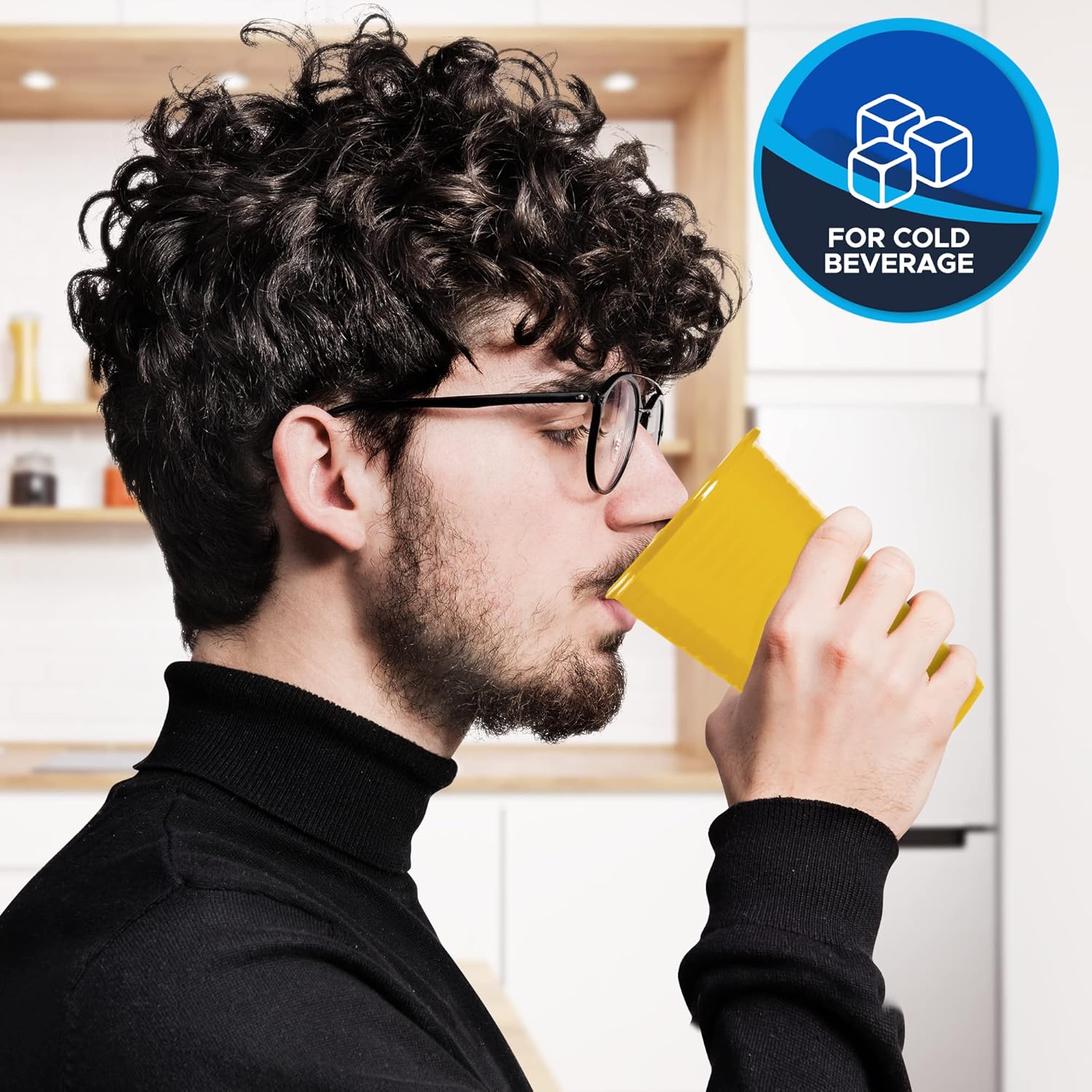 PAMI 100-Pack 7oz Yellow Disposable Cups Plastic Cups for Parties, Bpa-Free, Ideal for Cold Drinks - Image 3