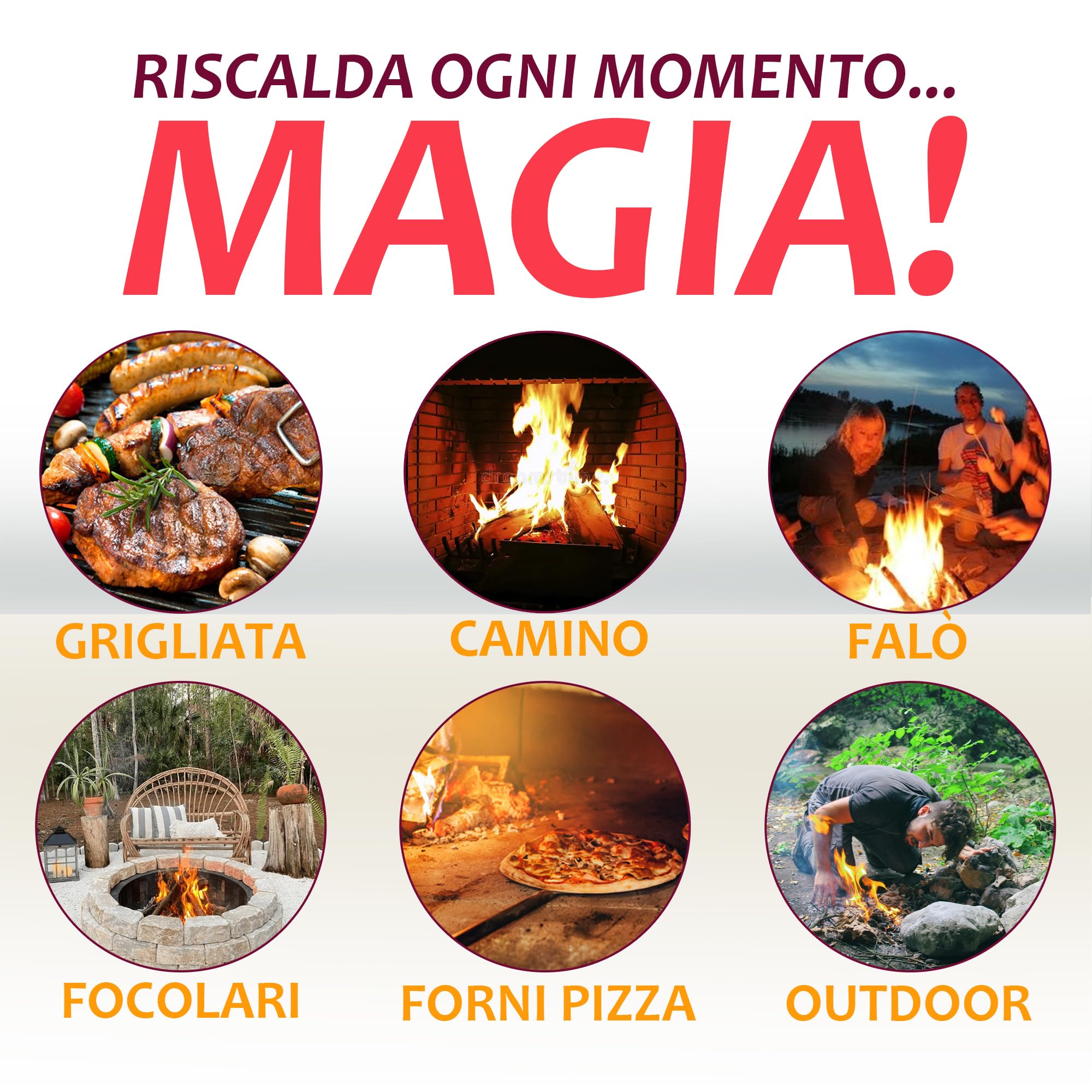 Sicignano - Allume-feu écologique Magnum - 75 pièces, solution écologique et sûre pour allumer les barbecues, poêles et cheminées de manière durable et simple