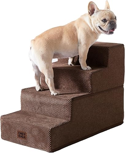 EHEYCIGA Escaleras para perros para cama de 18 pulgadas de alto, escalones para perros de 4 escalones para cama alta, escalones para mascotas para