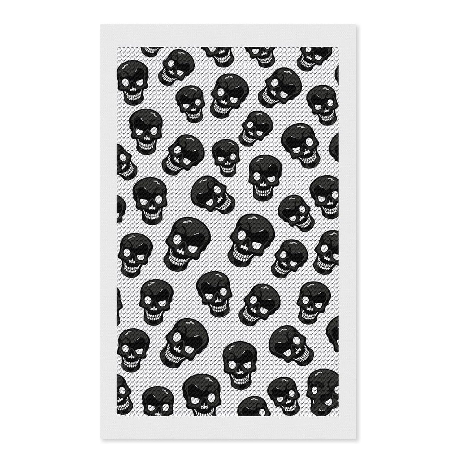 FodPand Skull 5D Diamond Painting Kits for Adults Beginners Full Drill Round Diamond Dots Pictures Gem Art Supplies for Home Wall Room Decoration DIY Craft Set Gift 12x20
