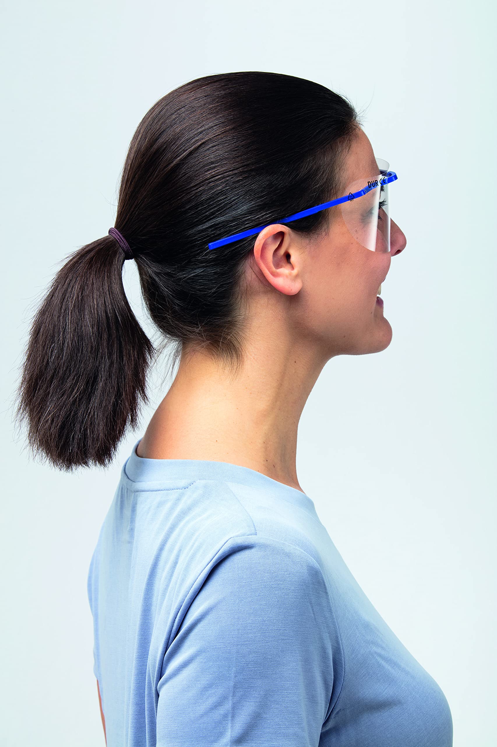 Durable Augenschutzvisier, aus glasklarer Folie, Made in DE, 25 Stück, dunkelblau, 343507